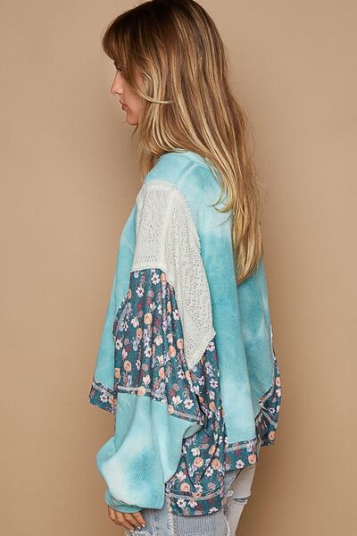  POL Floral Patchwork Round Neck Knit Top、mySite、justintrudeaud