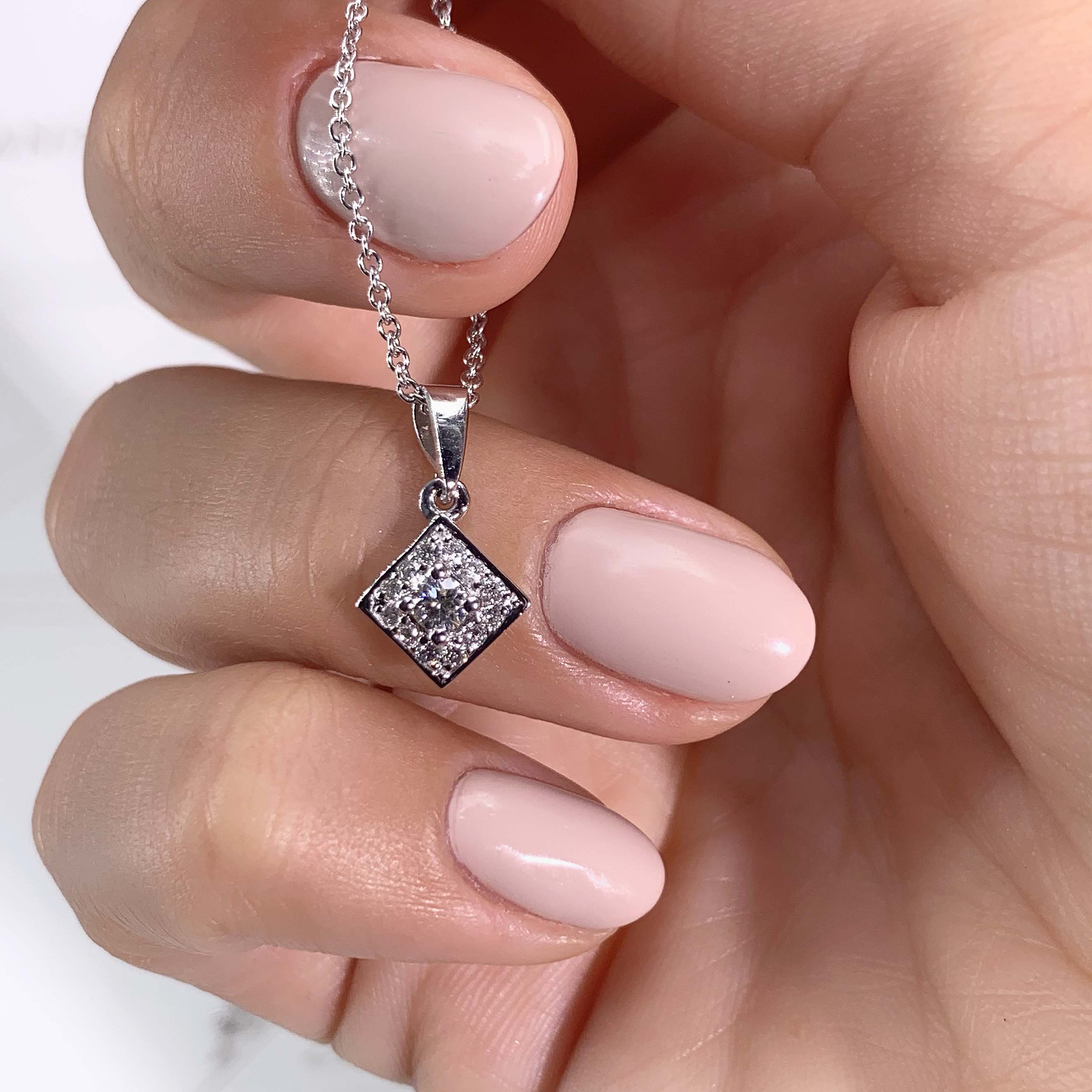 Maxine Lab Grown Diamond Pendant (0.4 Carat) -18K White Gold、mySite、hinf8tx79