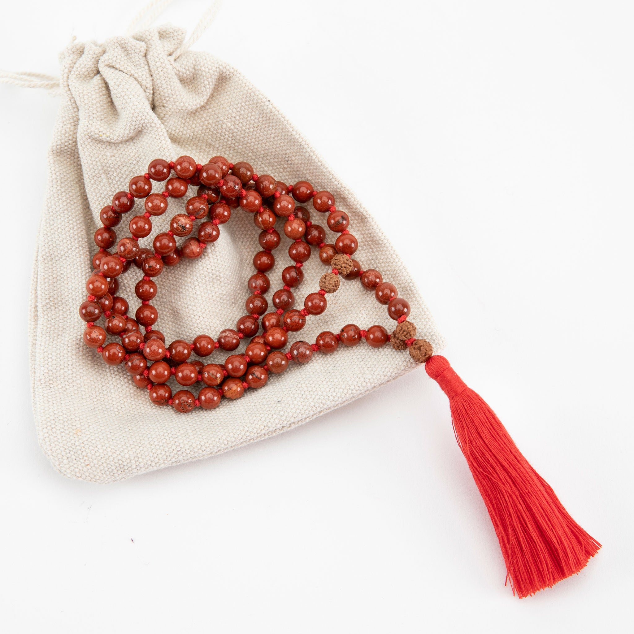 Handmade Prayer Beads: Red Jasper Mala、mySite、topwebapps