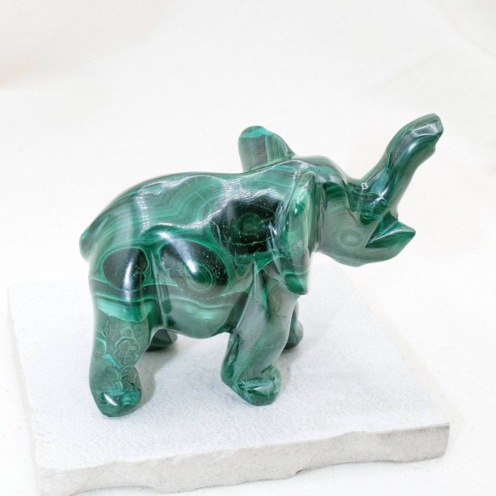 Genuine Malachite Elephants - Hand Carved - 1 of a Kind、mySite、hinf8tx79