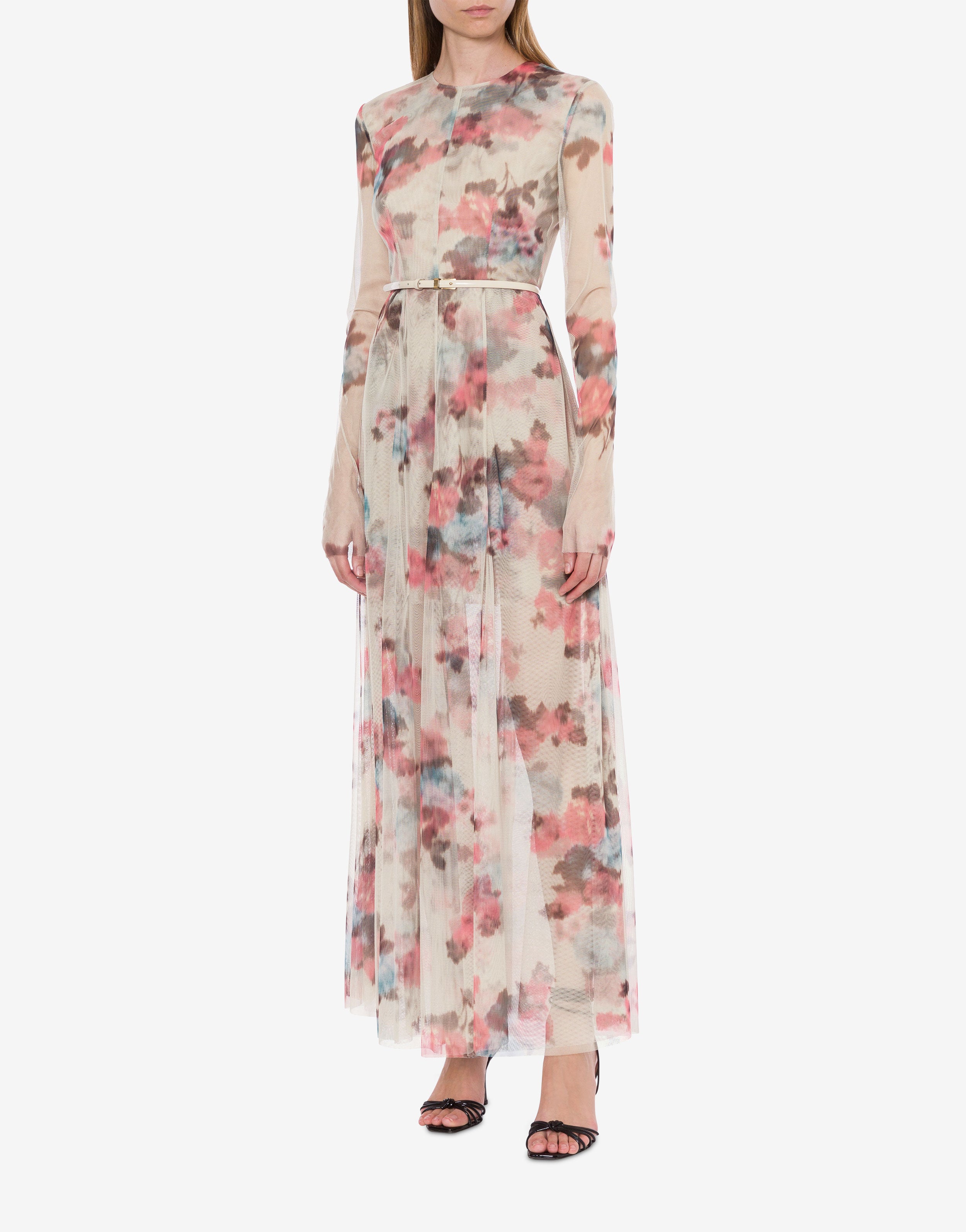 Abito lungo in tulle con stampa fiori、mySite、aoinhome