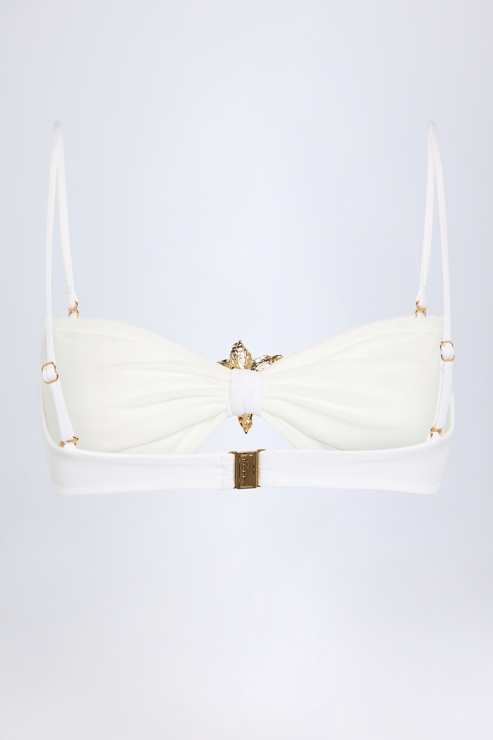  Hardware-Detail Halterneck Bikini Top in White、mySite、sugarbowlscore
