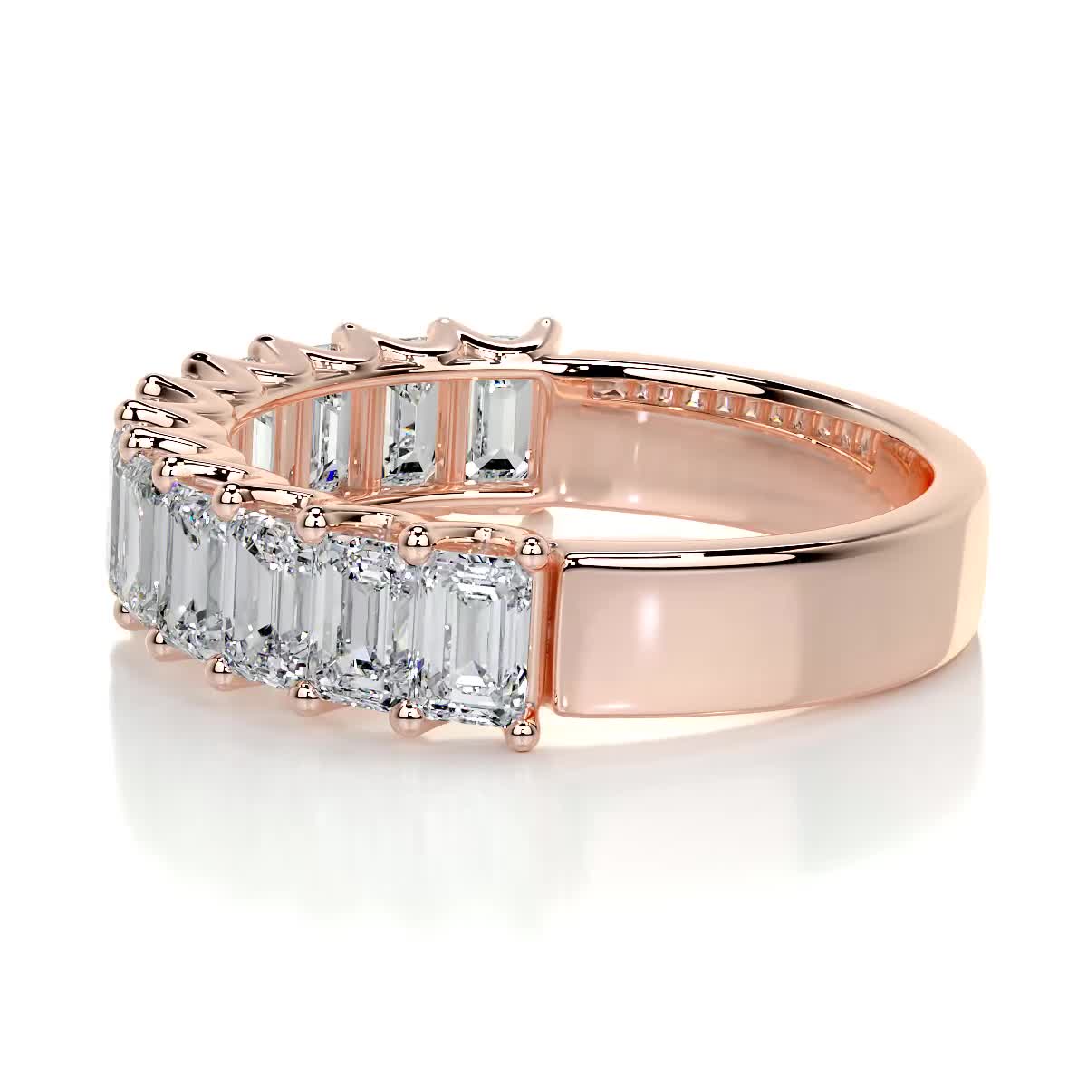 Gina Half Lab Grown Eternity Wedding Ring -14K Rose Gold、mySite、hinf8tx79