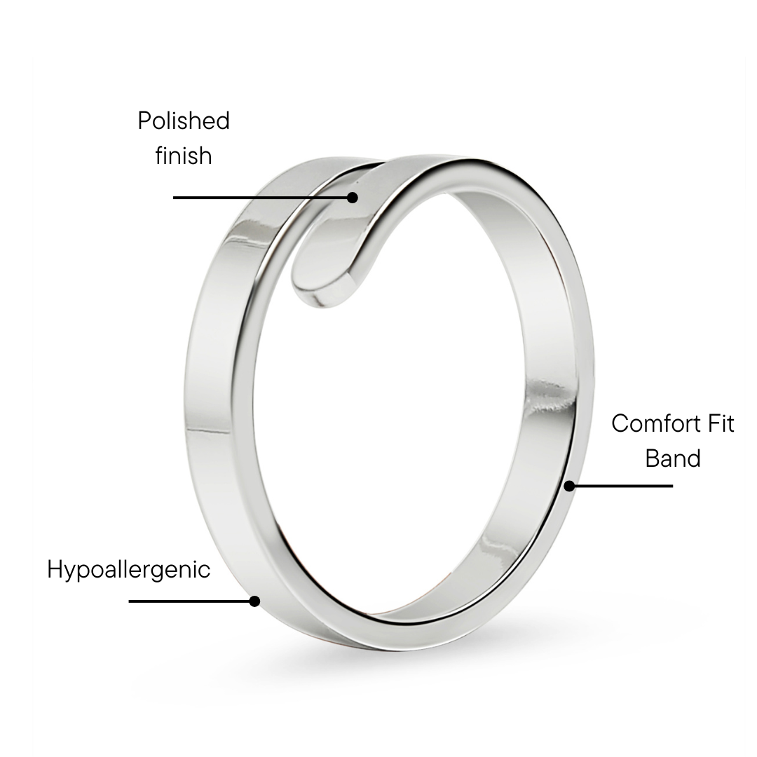 18K Gold PVD Stainless Steel Blank Engravable 2 Name Wrap Ring / ZRJ9016、mySite、dreamappss