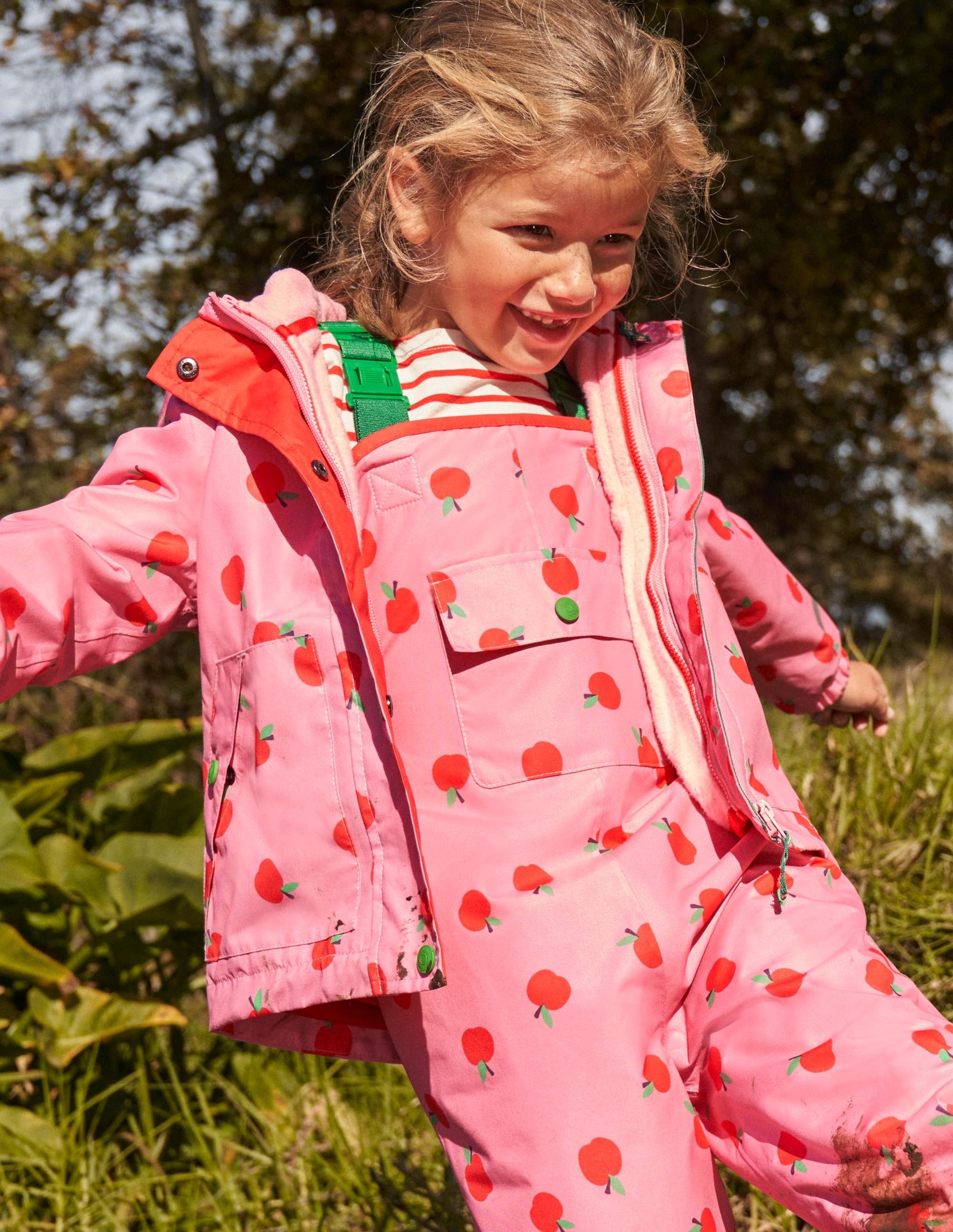  Pink Apple Print Waterproof Jacket-Formica Pink Apples、mySite、ashleygrahame