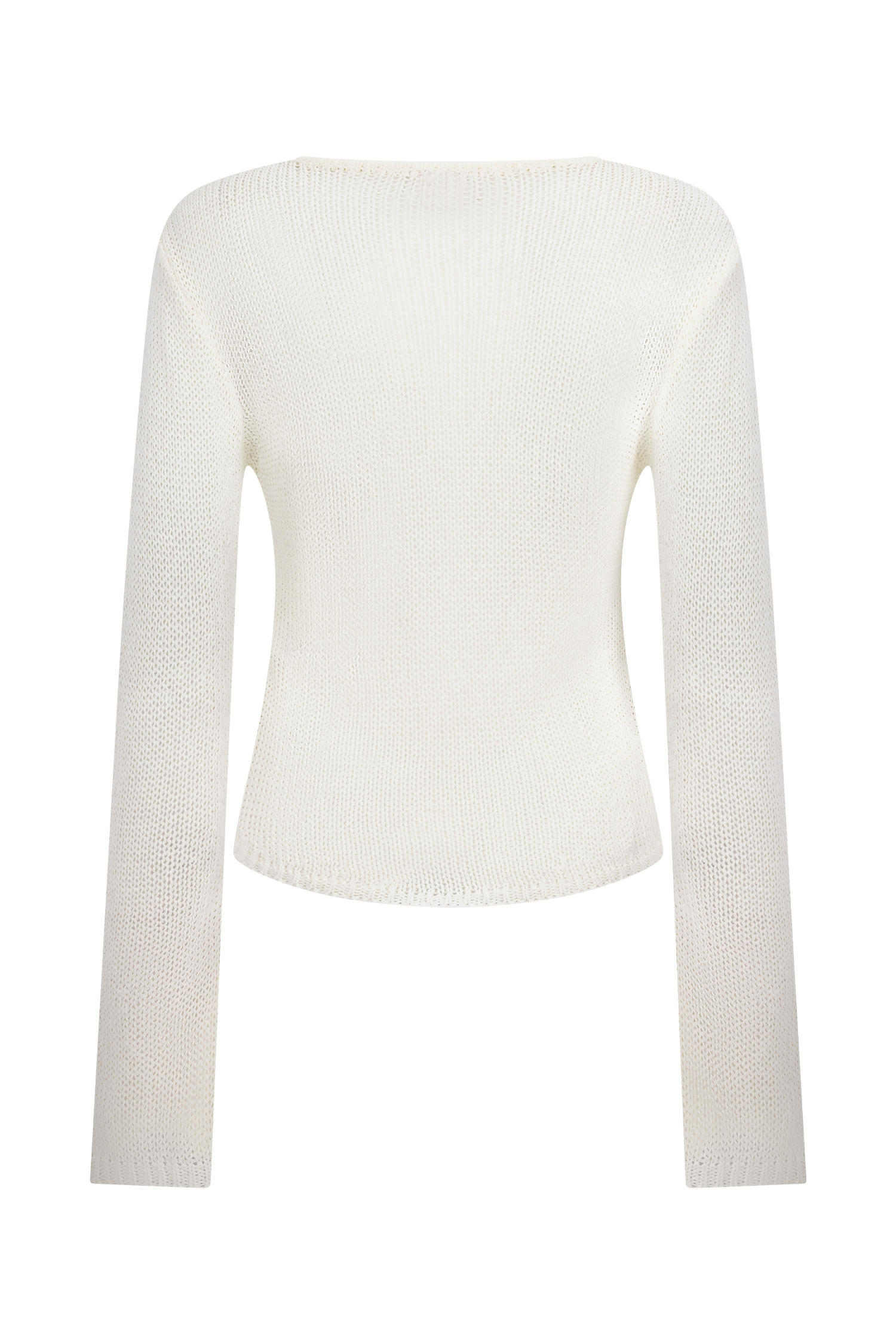 Isabella Long Sleeve Knit Top - White、mySite、solidvoid
