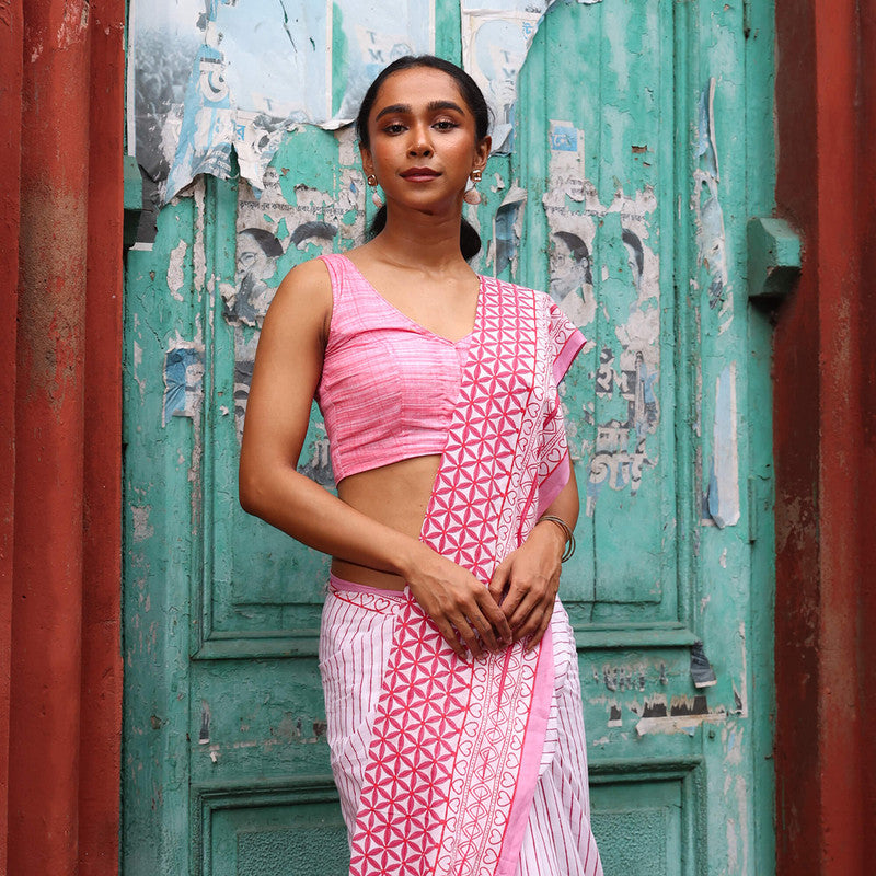 Cotton Saree | Hand Block Print | Multicolour、mySite、camillekostekn