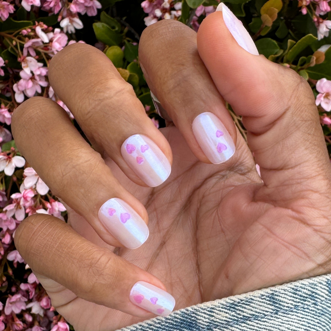 Tiny Puffy Hearts - Press-On | Short | Squoval、mySite、solidvoid