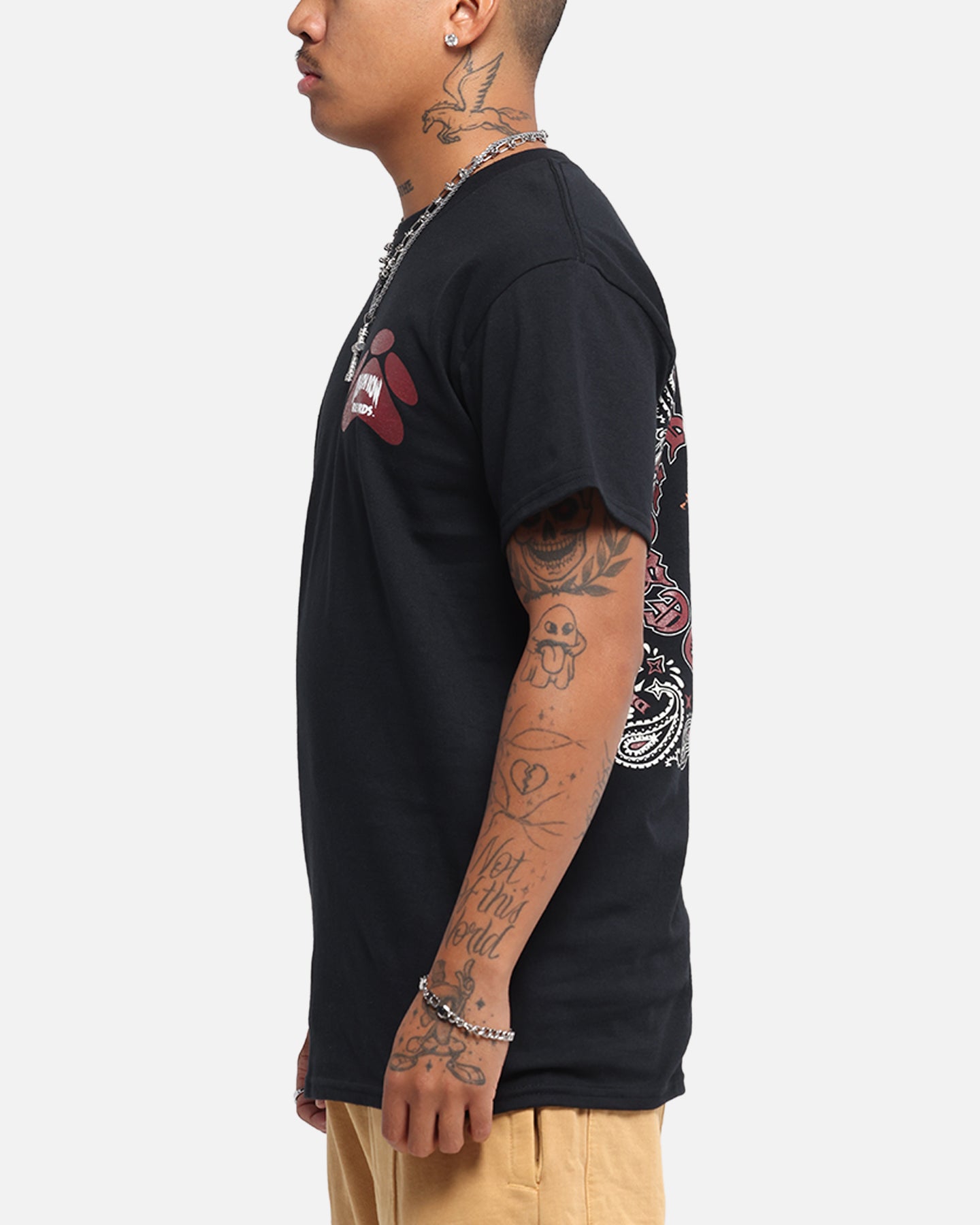 Deathrow Records Doberman Bandana T-Shirt Black、mySite、zt4zffjzw