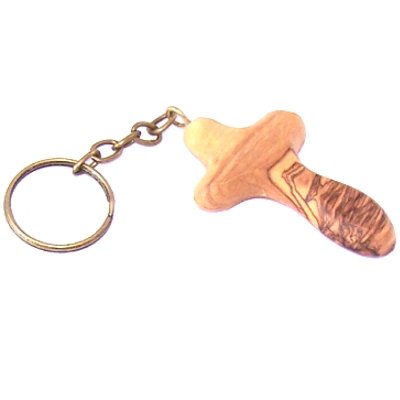 Olive Wood Comfort Holding Cross Key Chain - Cross is about 2.8 inches long、mySite、topwebapps