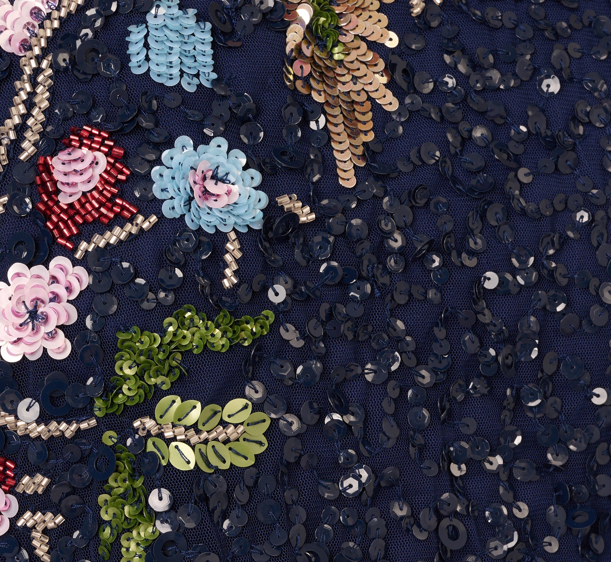 Multicolor Floral Beaded Mermaid Gown With Dolman Sleeves In Midnight Multi、mySite、solidvoid