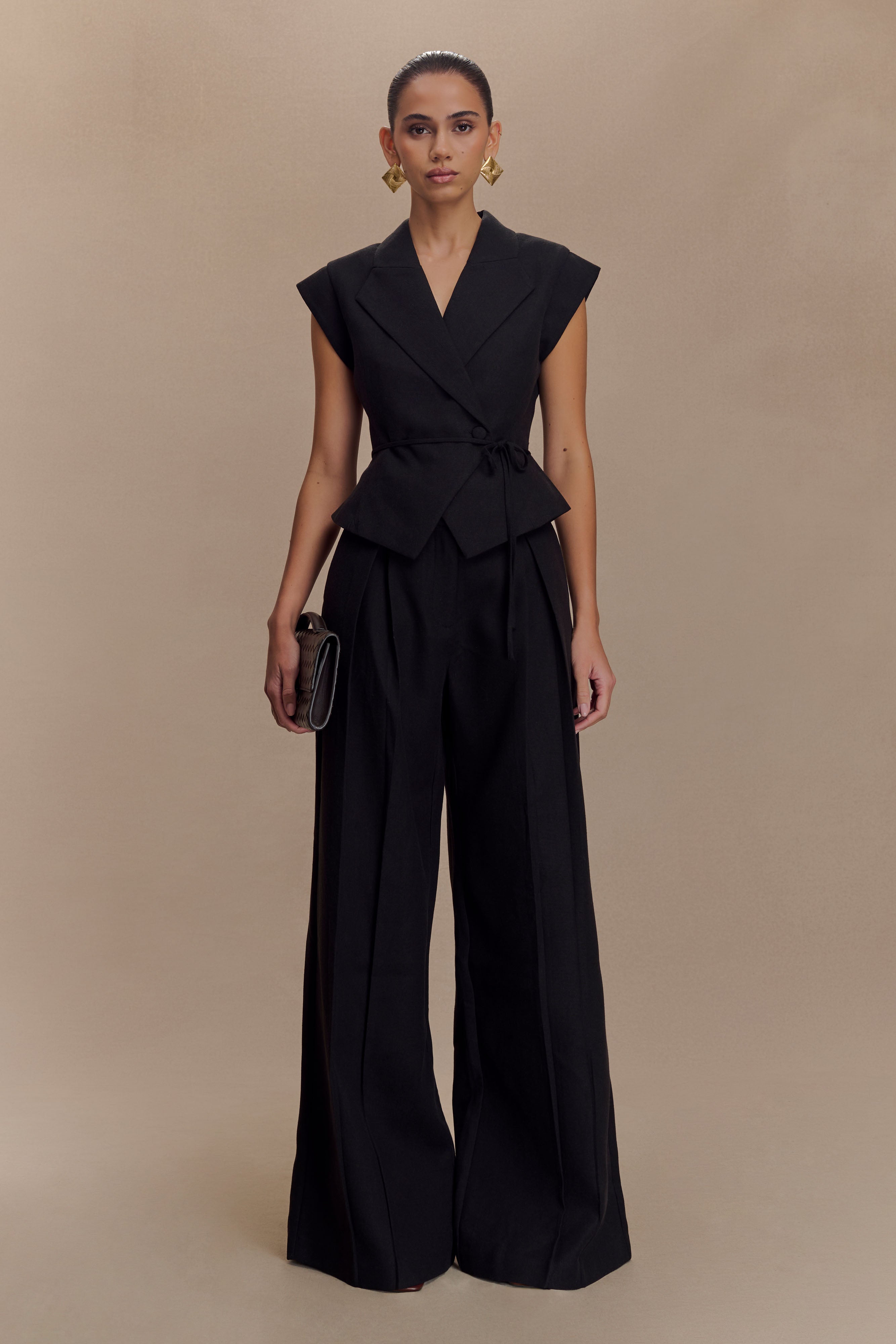 Andina Shortsleeve Linen Top - Black、mySite、solidvoid