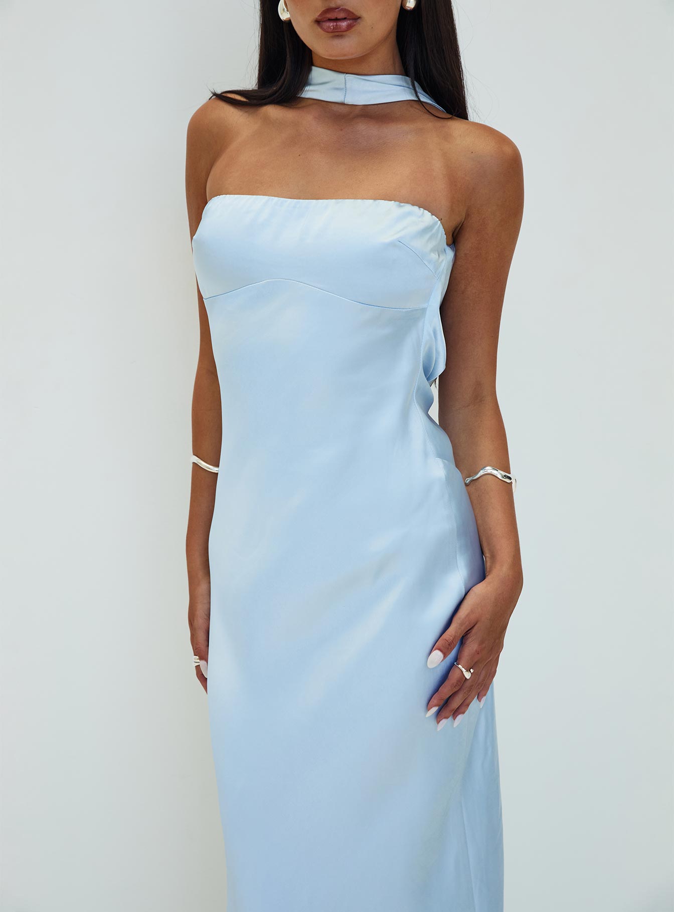 Legacies Strapless Maxi Dress Icy Blue Petite、mySite、solidvoid