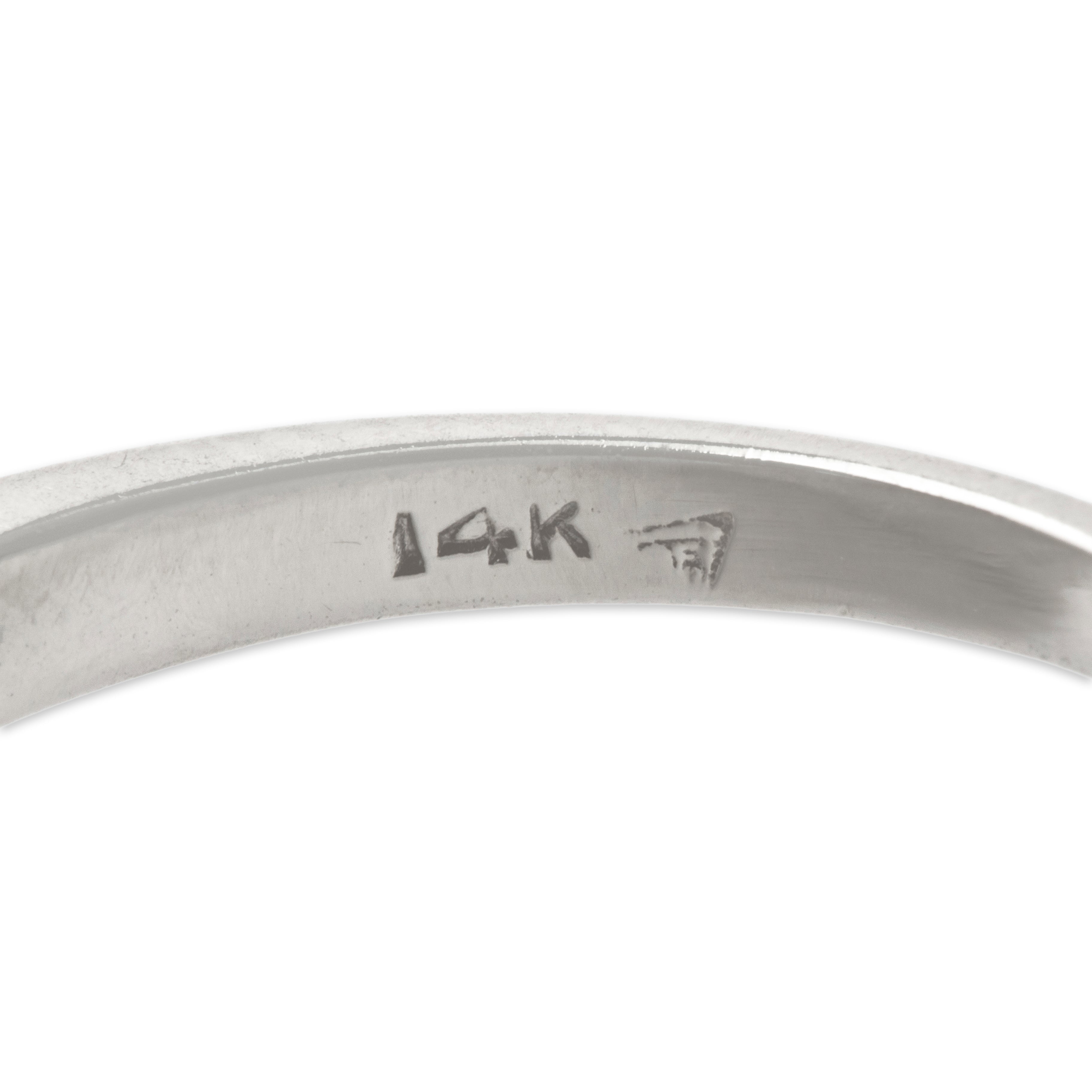 Antique 14k White Gold .68cttw Old Mine Cut Diamond Stunning Four-Stone Band Ring 7.75、mySite、hinf8tx79