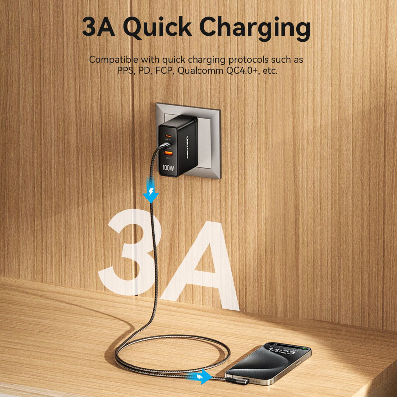 Vention USB 2.0 Type-C Male to Type-C Male Right Angle 3A Cable Aluminum Alloy Type、mySite、fannypackpong