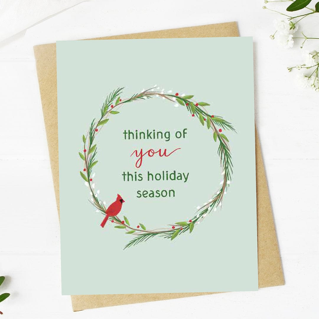  Thinking of you this holiday season Wreath Card、mySite、elrpsem3k