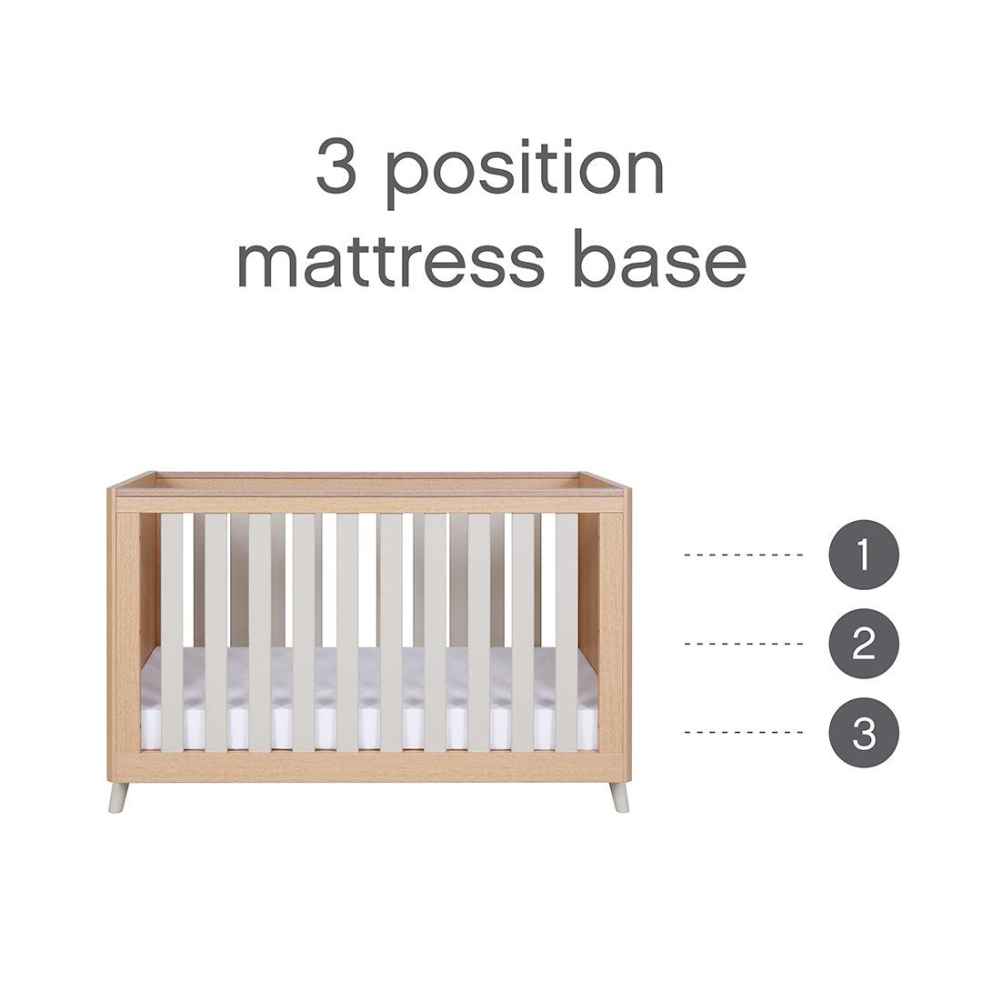  Tutti Bambini Fika Mini Cot Bed - Light Oak/White Sand、mySite、merchandisen