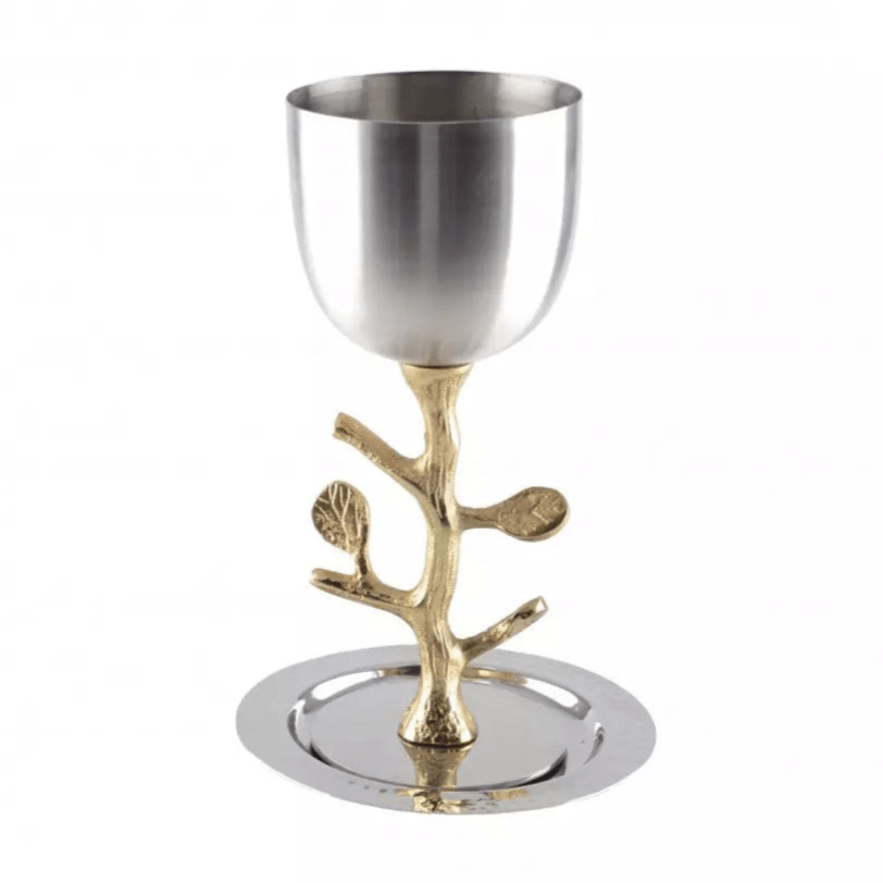 Golden Pomegranate Kiddush Cup and Saucer、mySite、topwebapps