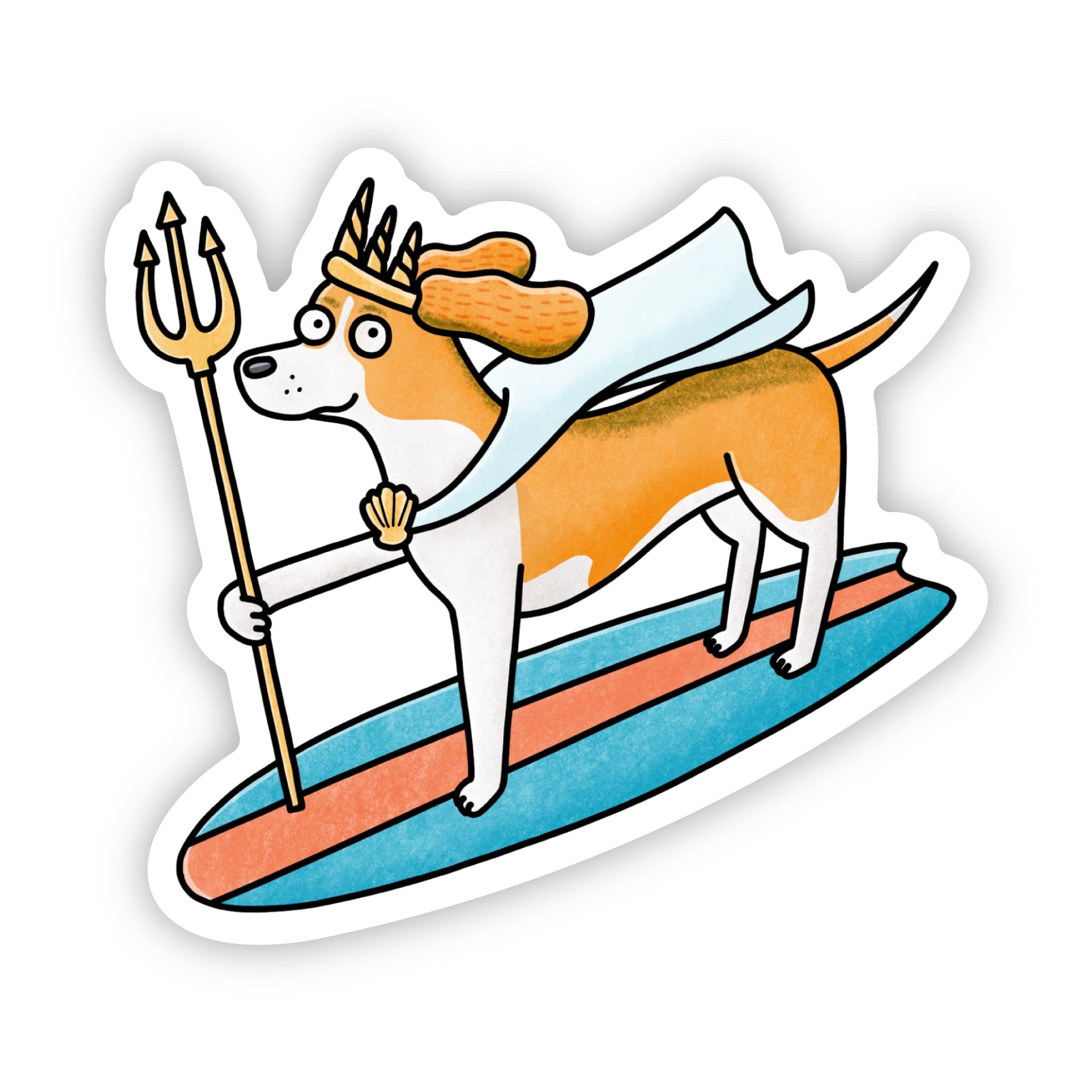 Surfing Virginia State Dog Sticker、mySite、elrpsem3k