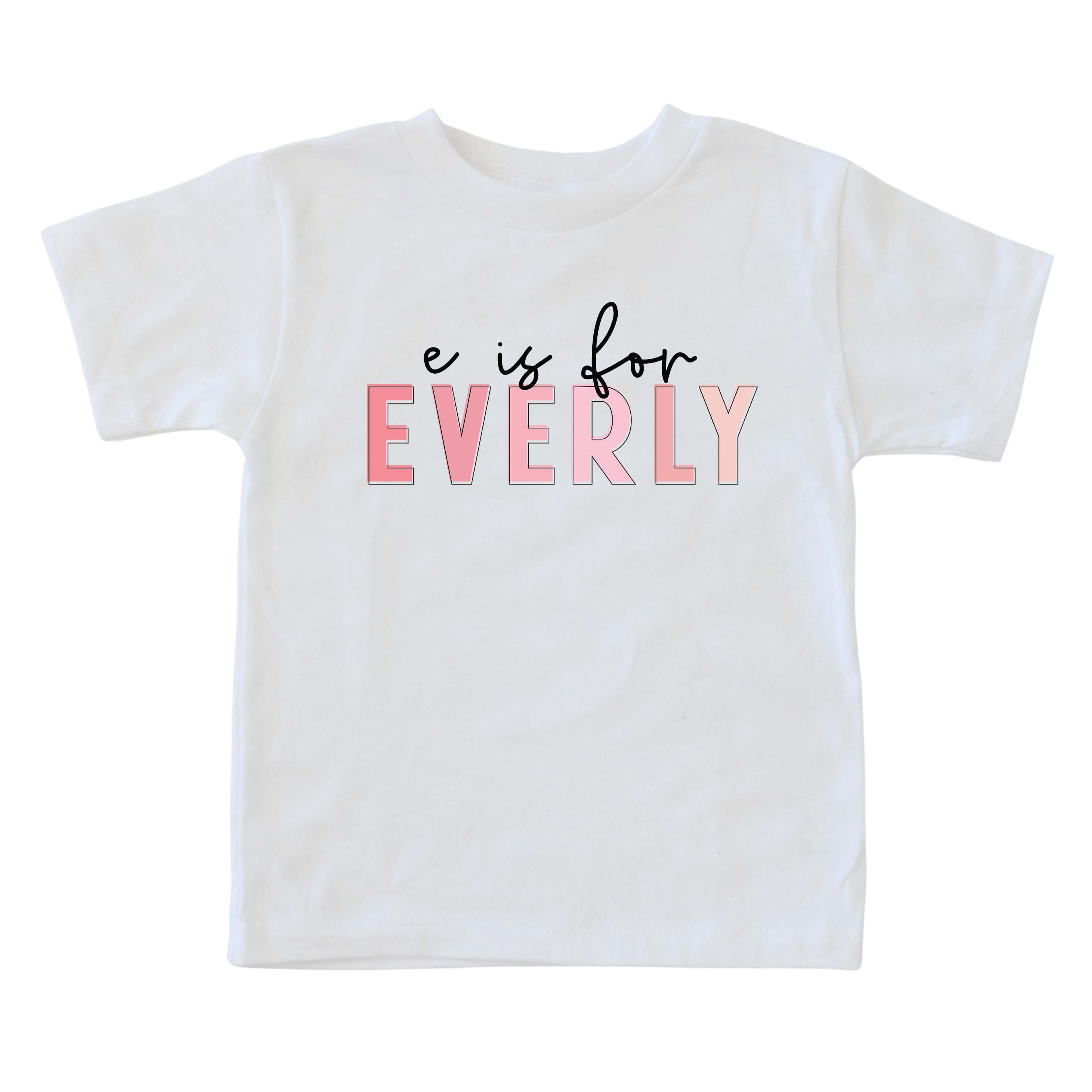  Personalized Pink Color Block Kids Graphic Tee | White、mySite、layawaytickets