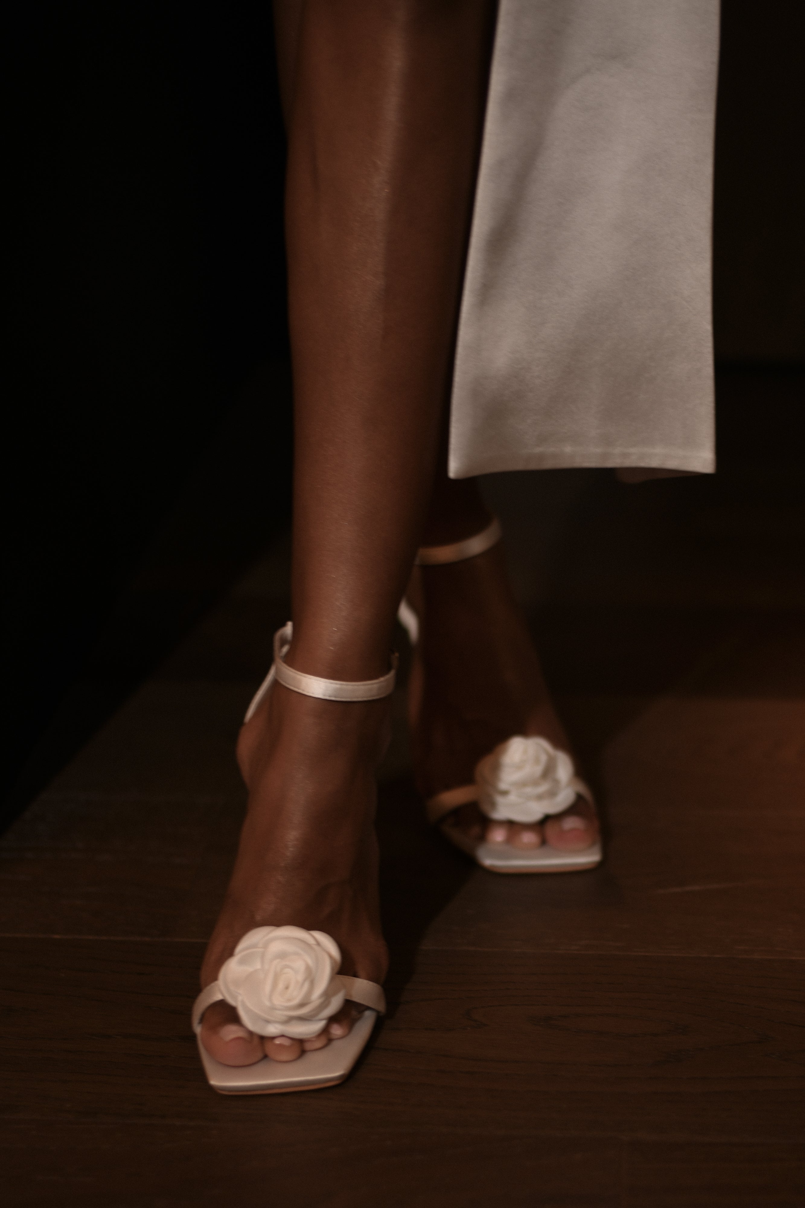 Lara Rose Satin Heel - White、mySite、solidvoid