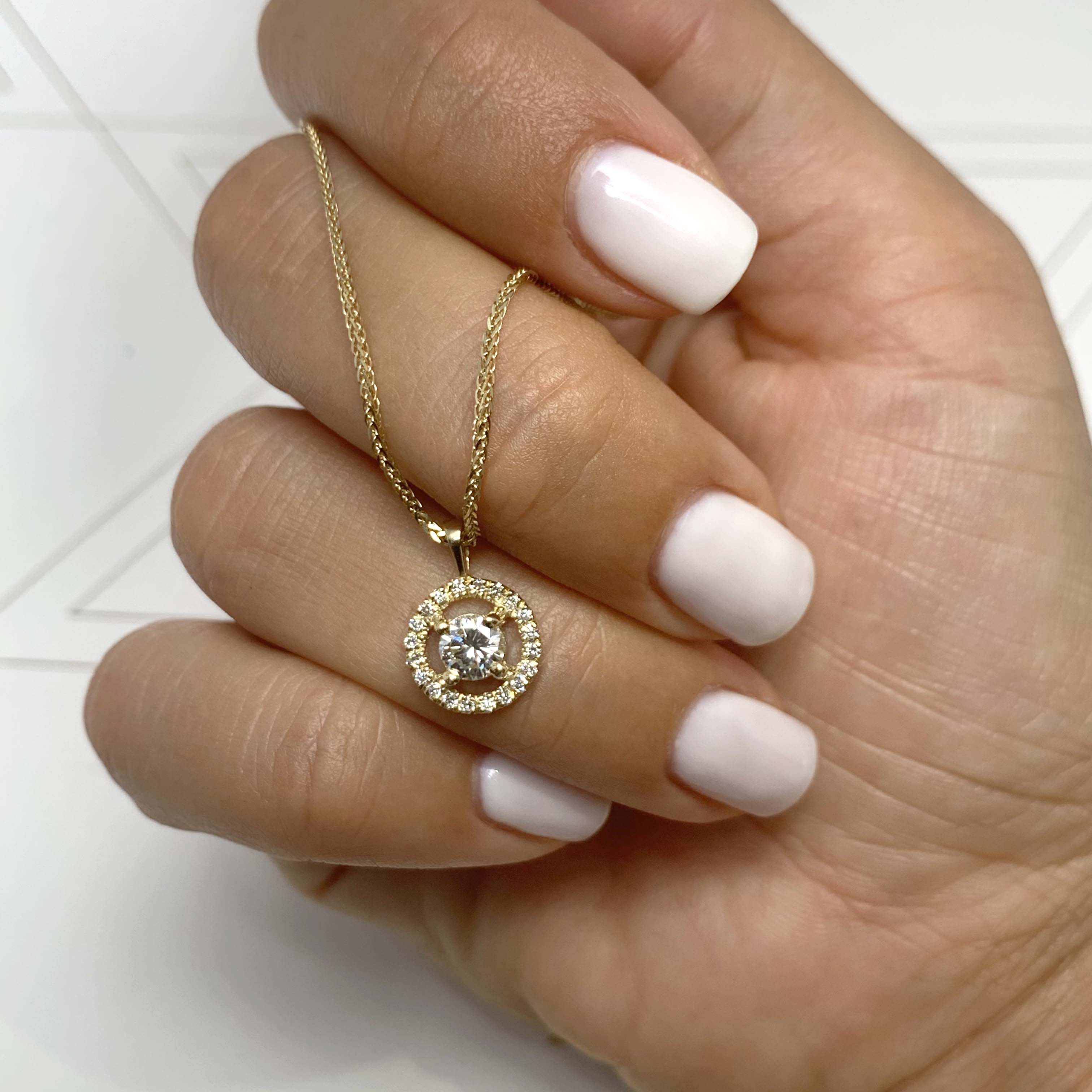 Aspen Lab Grown Diamond Pendant (0.6 Carat) -18K Yellow Gold、mySite、hinf8tx79