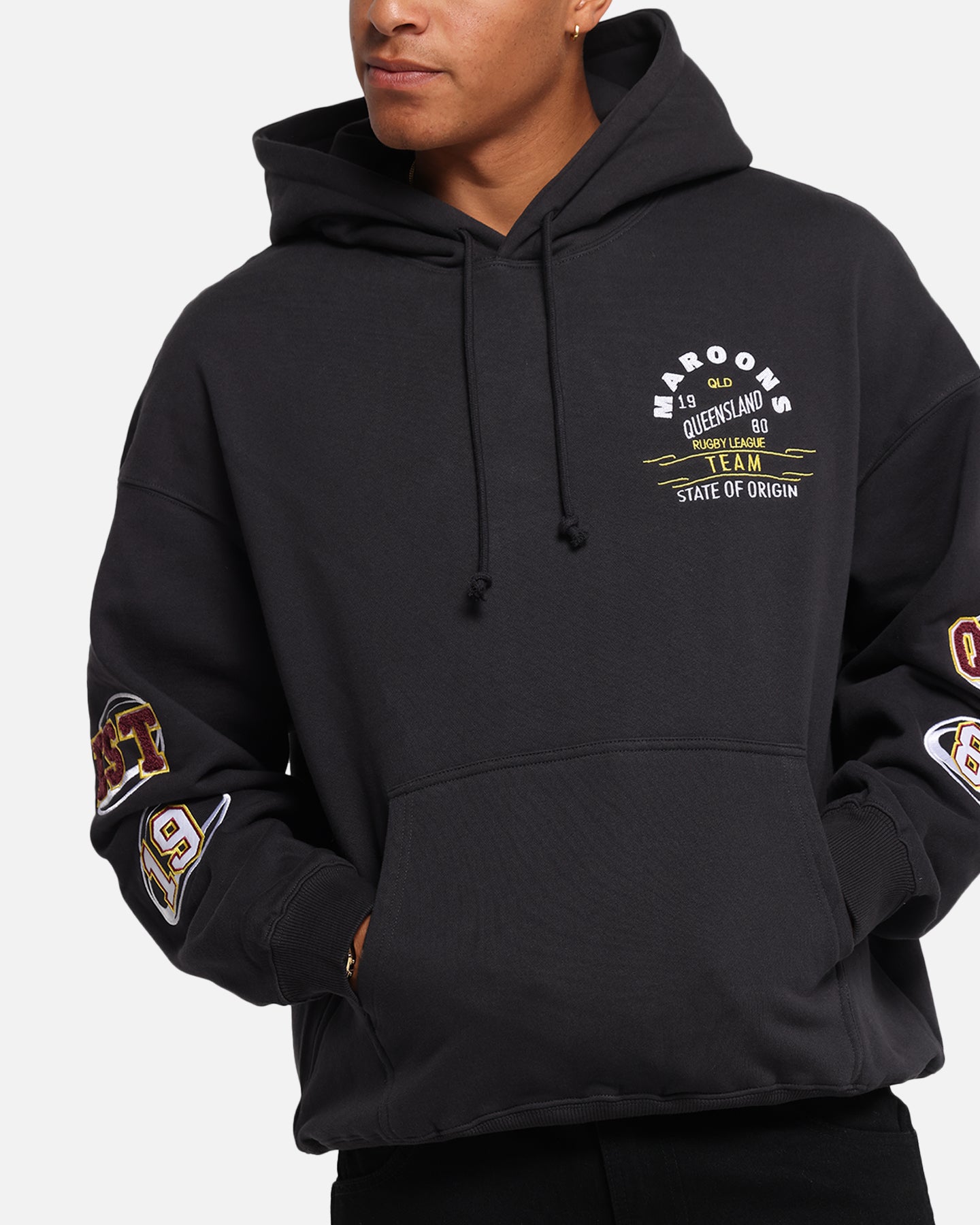 Queensland Rugby League Queensland Maroons State Of Origin Hoodie Faded Black、mySite、zt4zffjzw