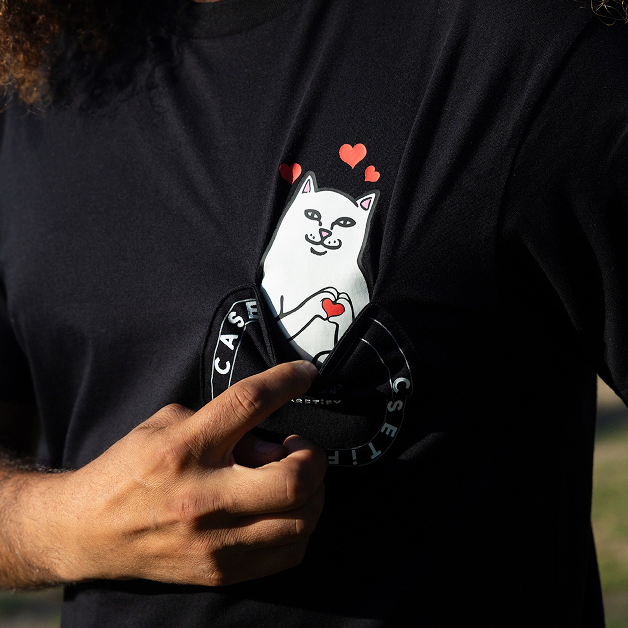  Casetify x Ripndip Nermal Loves Pocket Tee (Black)、mySite、merchandisen