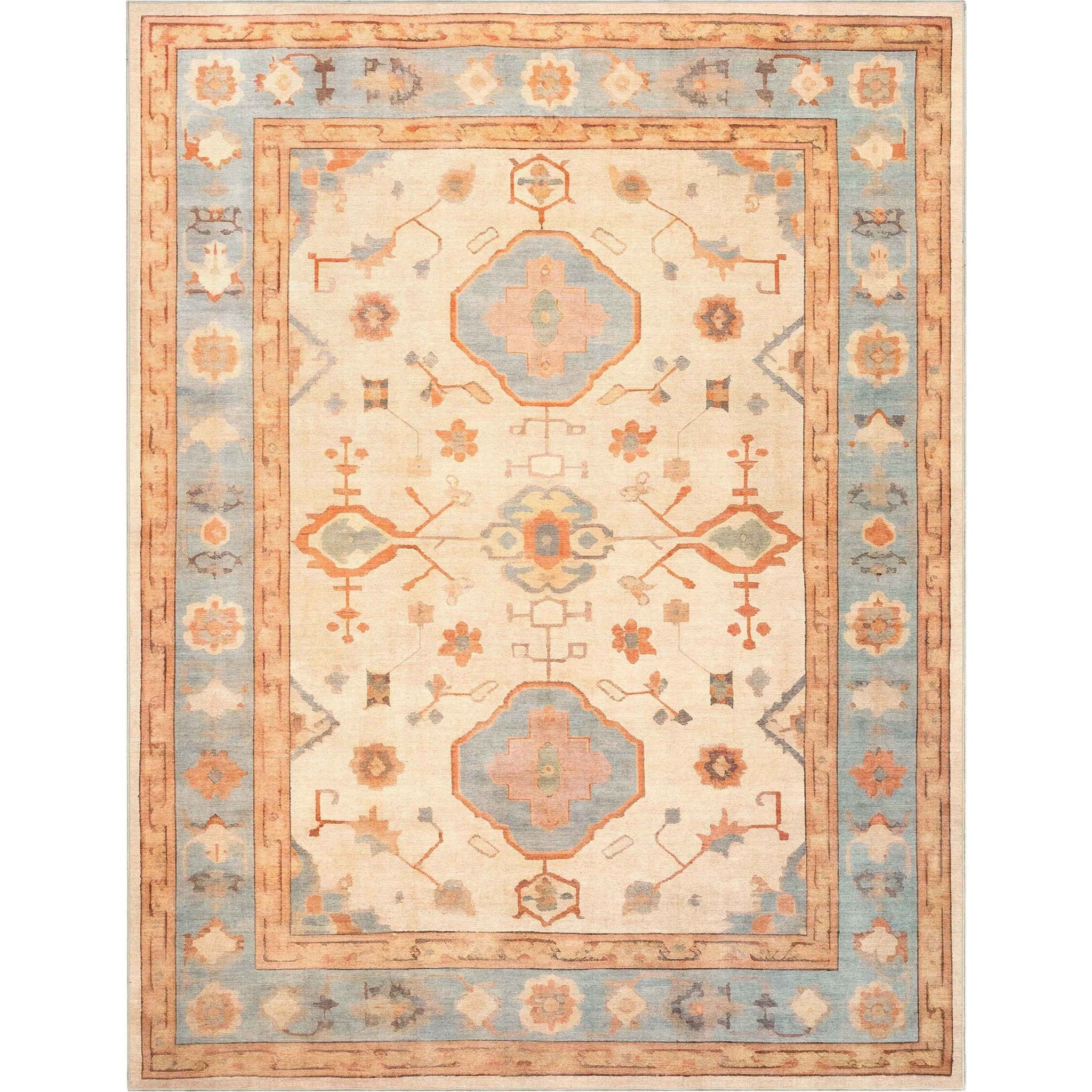 Pastel Tone On Tone - Updated Traditional Rug for Living Room Bedroom Dining Room ,Easy Clean、mySite、gigharbornorthrealestate