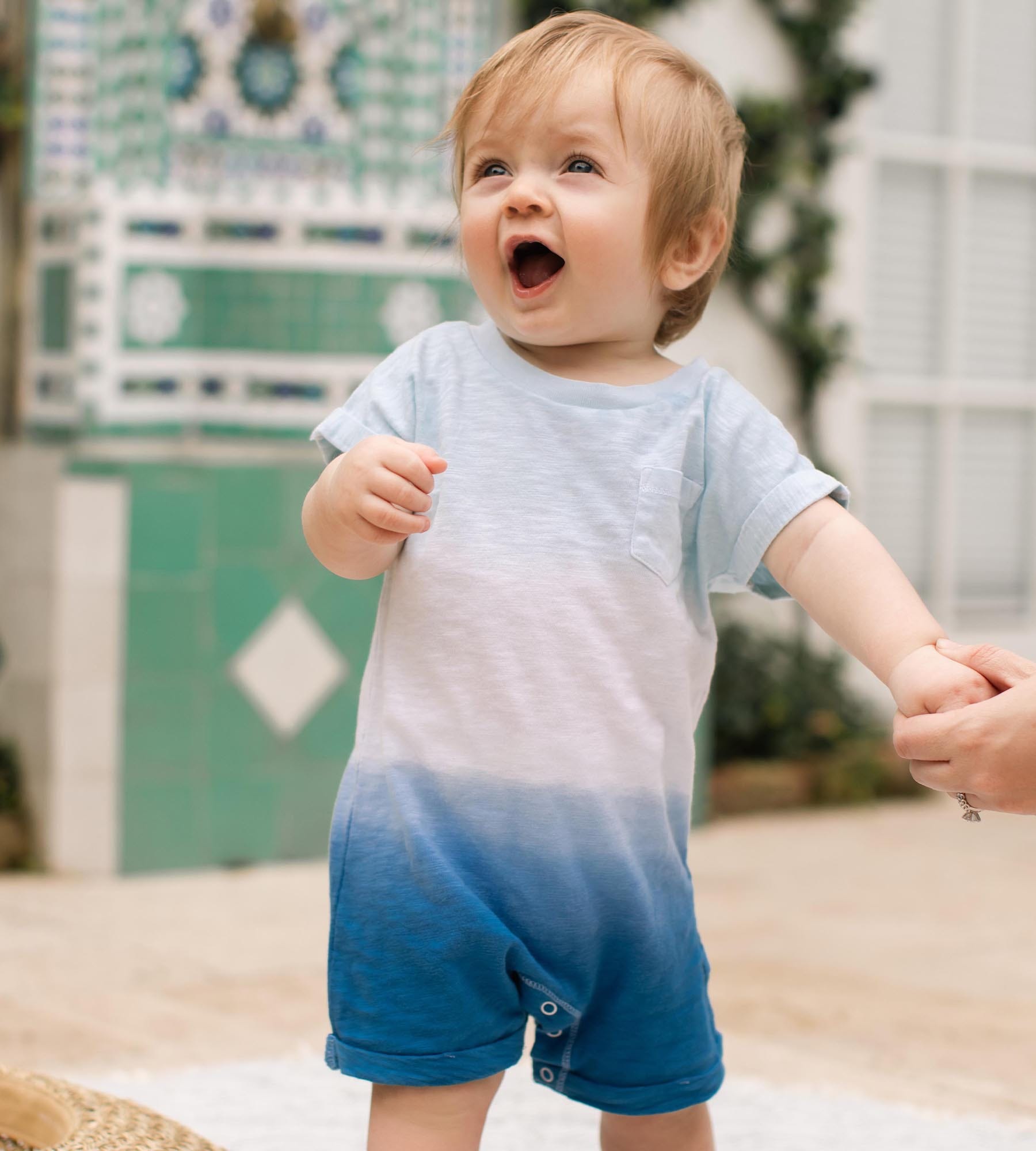 Double Dip Dye Organic Baby Boy Romper、mySite、g9winljtr