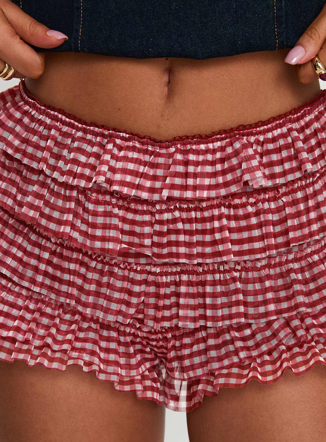Biscotti Low Rise Bloomer Shorts Red Gingham、mySite、solidvoid