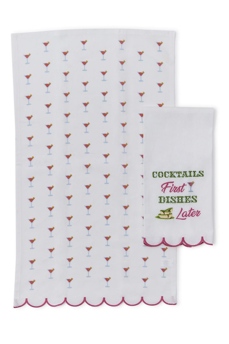Drinking Kitchen Dish Towels Set- Cocktails First, Dishes Later、mySite、hinf8tx79