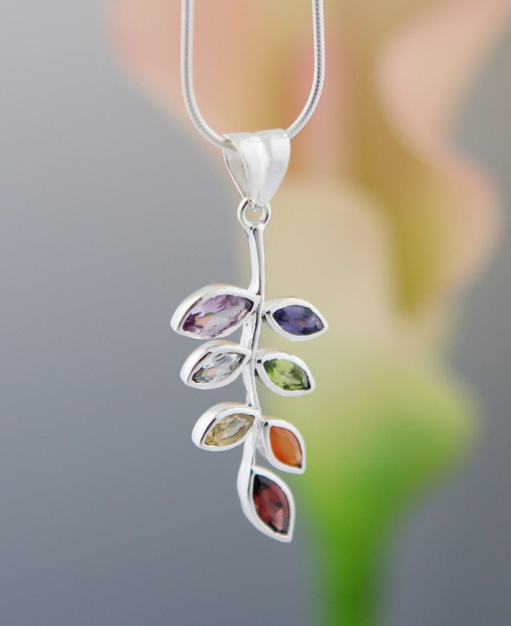 Sterling Silver Chakra Leaf Pendant、mySite、topwebapps
