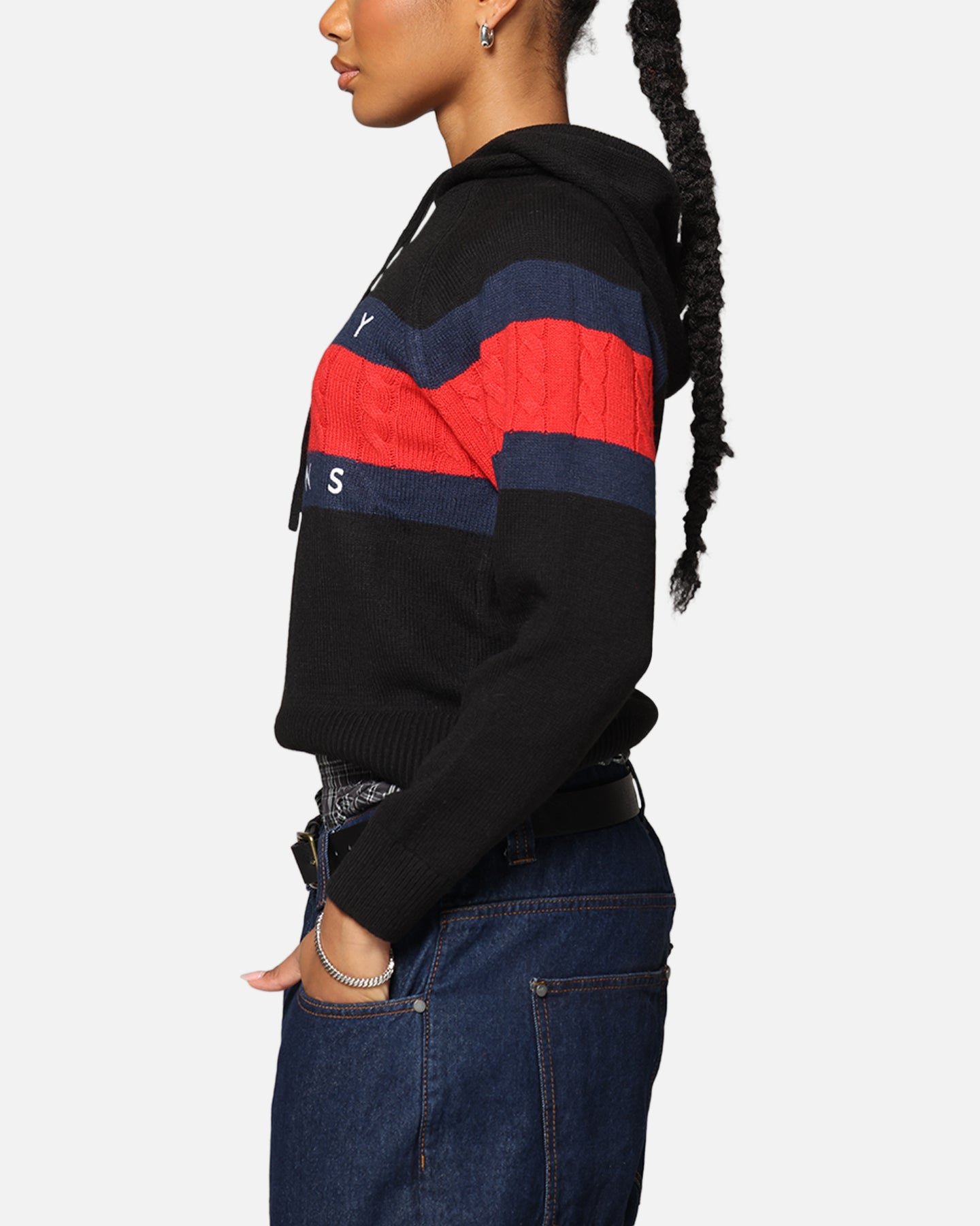 Tommy Jeans Women's TJW Center Flag Hoodie Sweater Black、mySite、zt4zffjzw