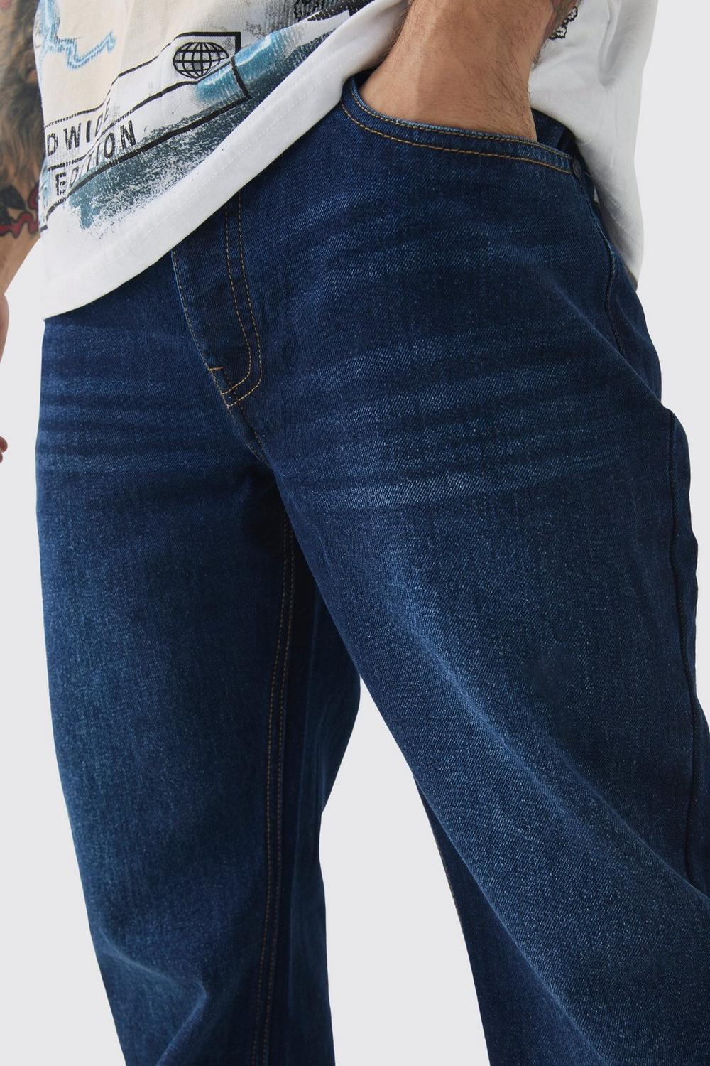  Boohooman Relaxed Rigid Flare Jean In Indigo、mySite、justintrudeaud