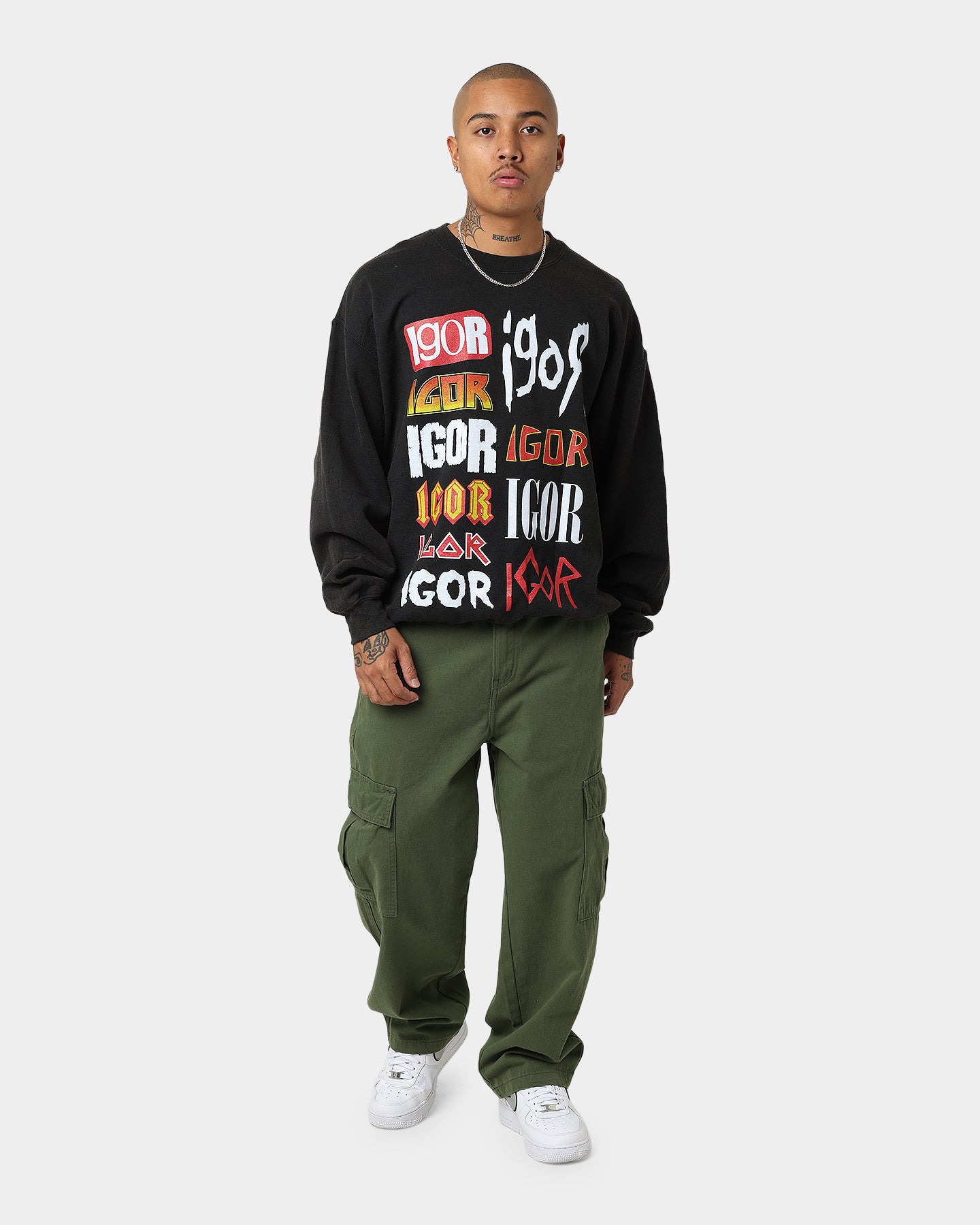 Goat Crew Igor Metal Logo Vintage Crewneck Black Wash、mySite、zt4zffjzw