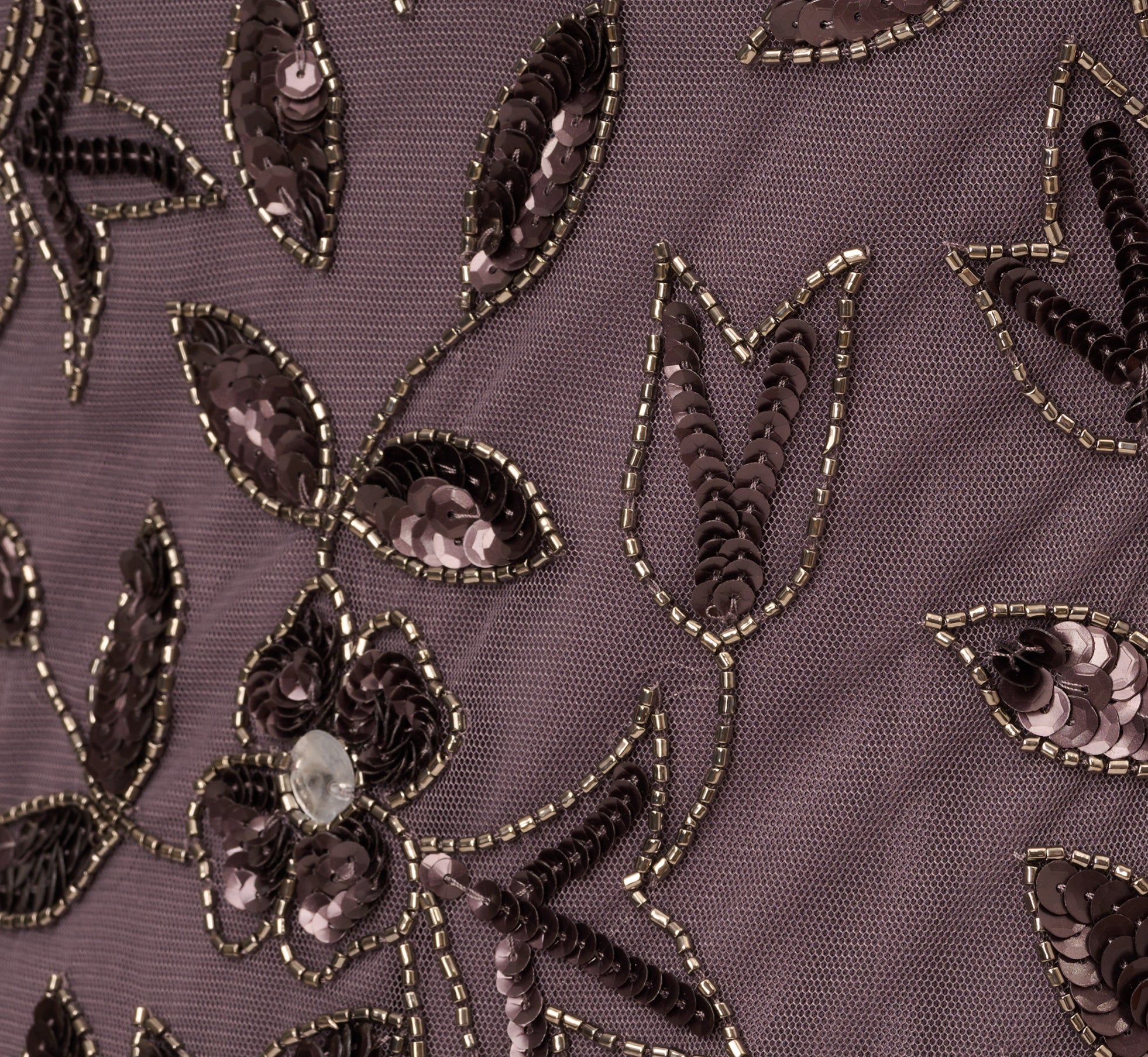 Hand Beaded Short Sleeve Floral Godet Gown In Moonscape、mySite、solidvoid