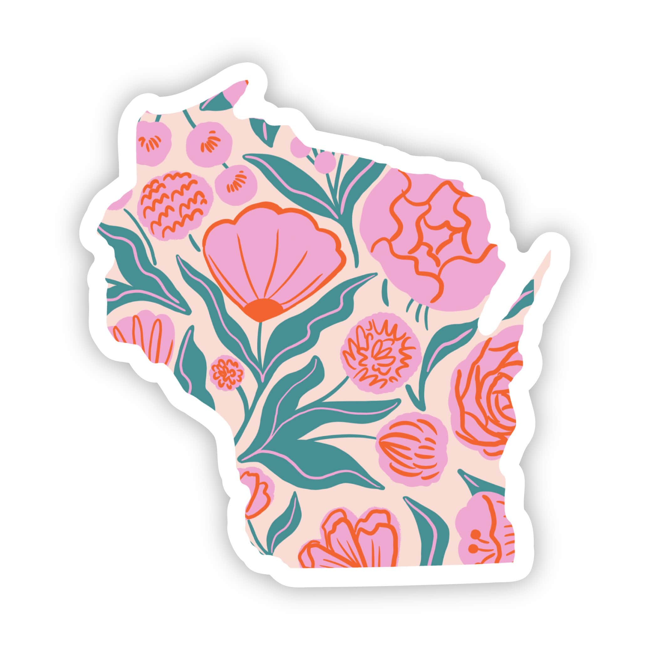  Wisconsin Sticker - Elegant Floral、mySite、ghnorth