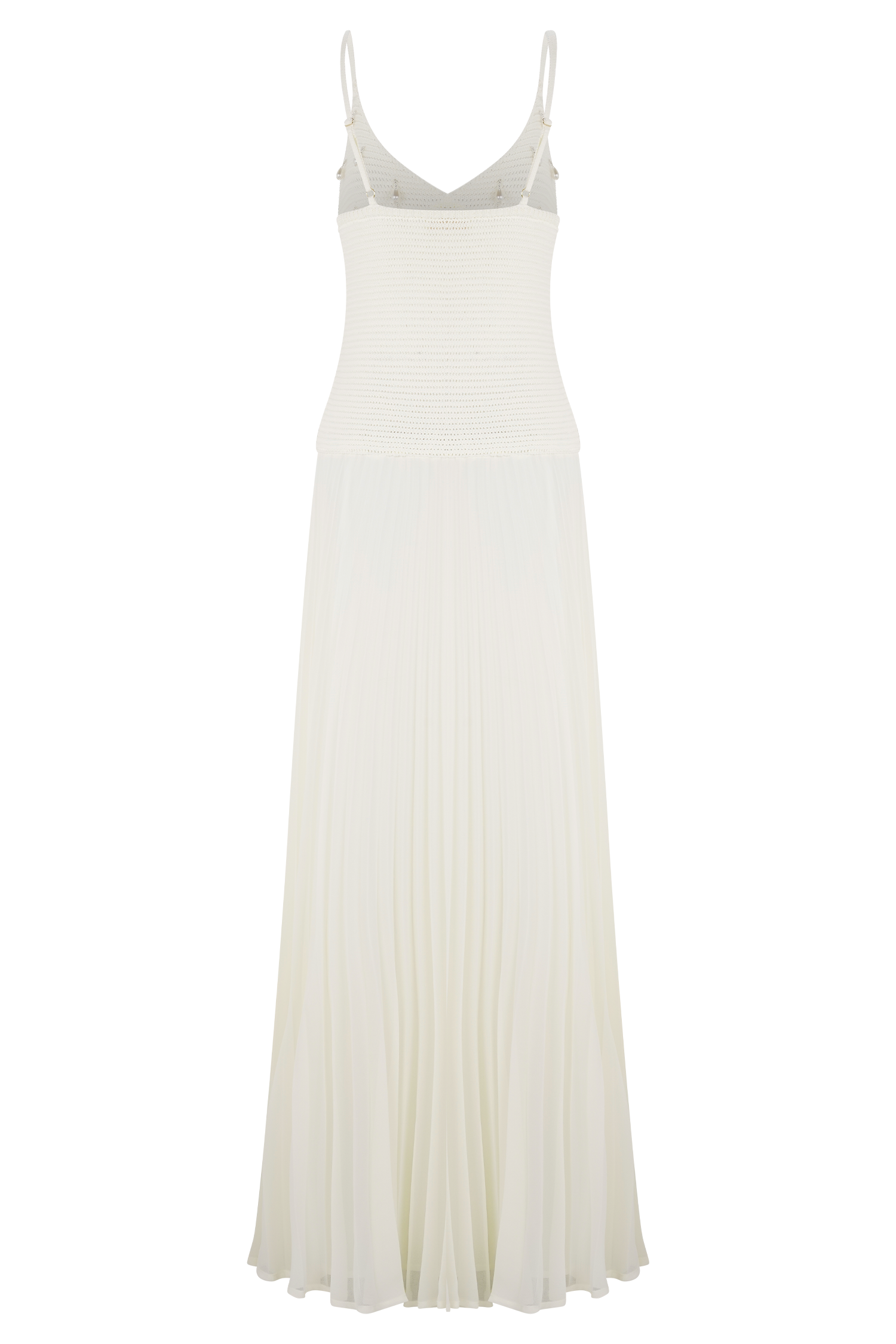 Catherine Crochet Pearl Maxi Dress - White、mySite、solidvoid
