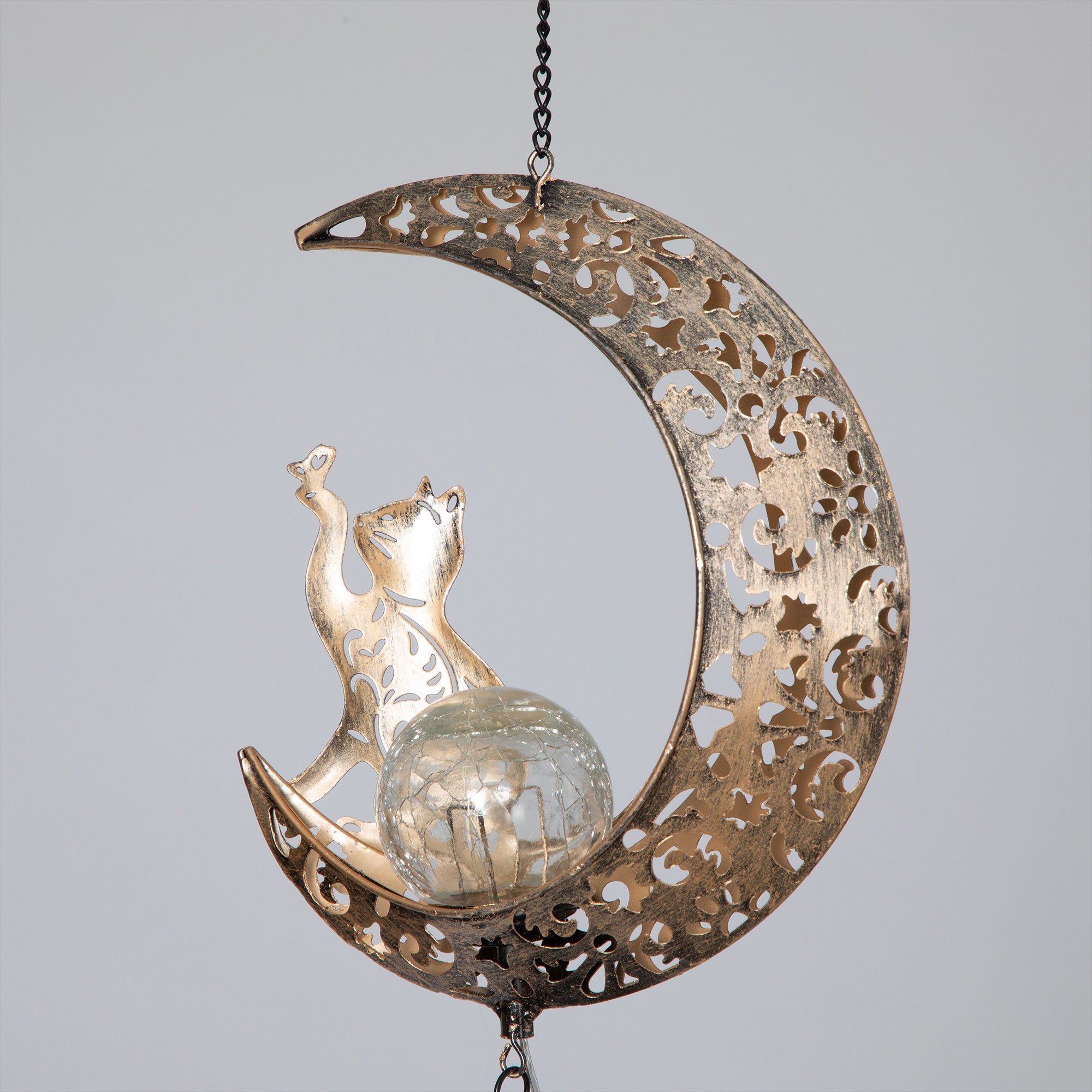 Pet Crescent Moon Solar Wind Chime、mySite、camillekostekn
