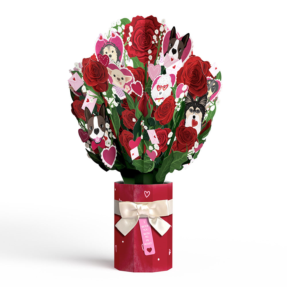 Love You Furever Dog Kisses Pop-Up Card & Bouquet Bundle、mySite、solidvoid