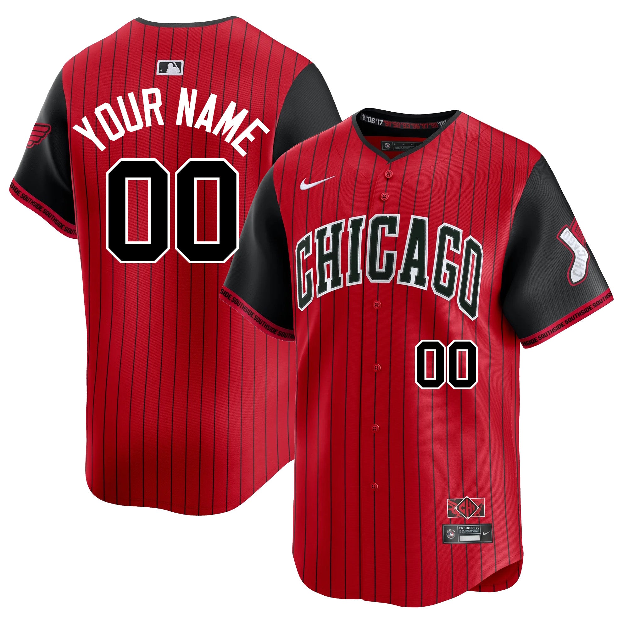 Custom Chicago White Sox Nike Men's Red/Black 2025 City Connect Limited Jersey、mySite、vikingsvslions