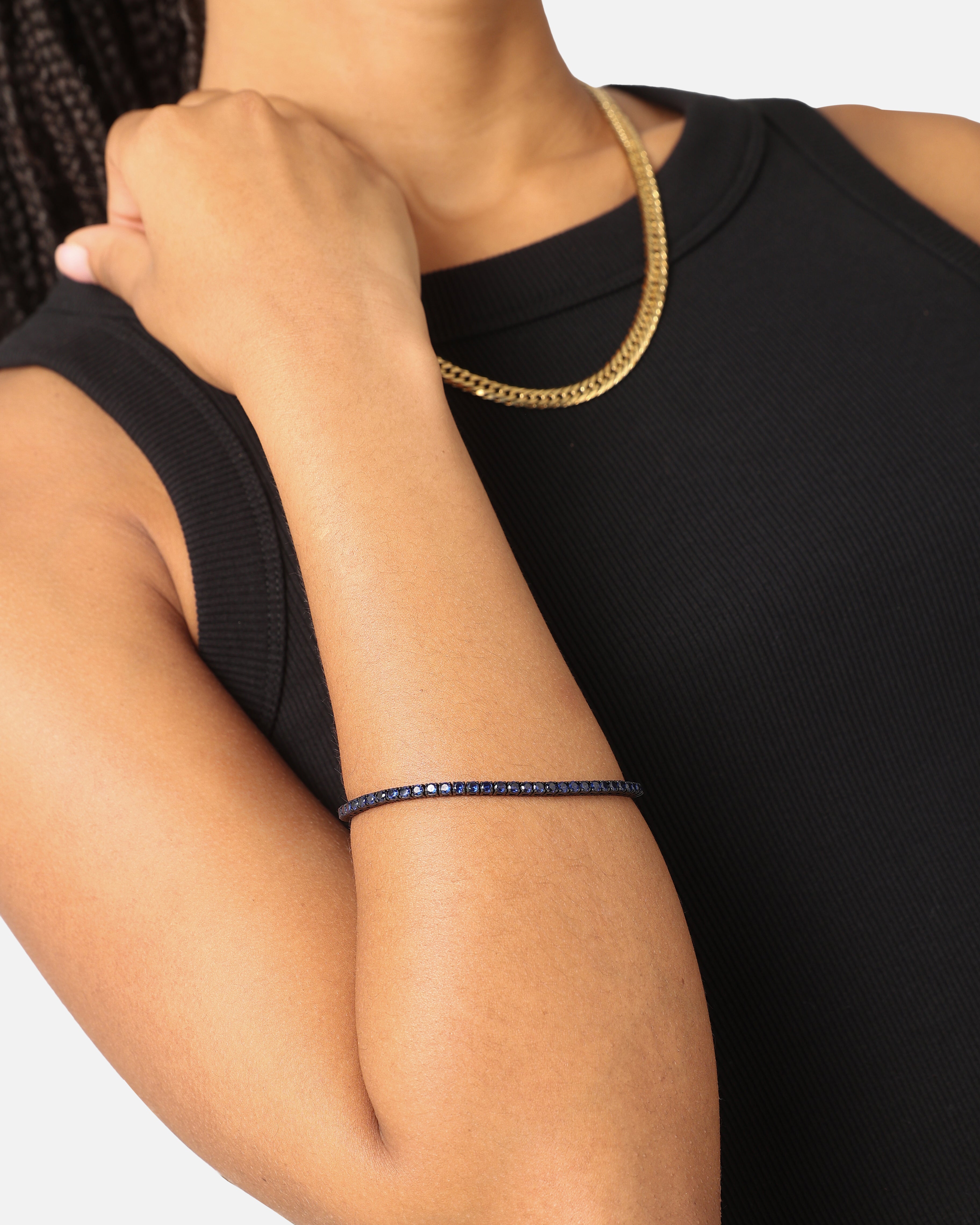 Guess Mainline Blue Tennis Logo Bracelet Multi、mySite、zt4zffjzw