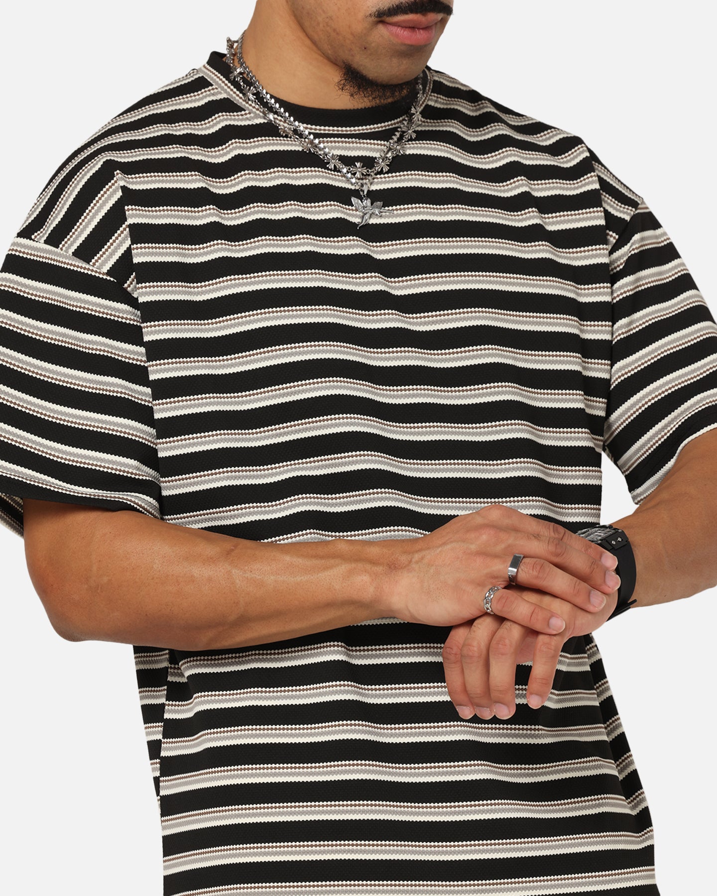 XXIII Standard Stripe T-Shirt Black/Grey、mySite、zt4zffjzw