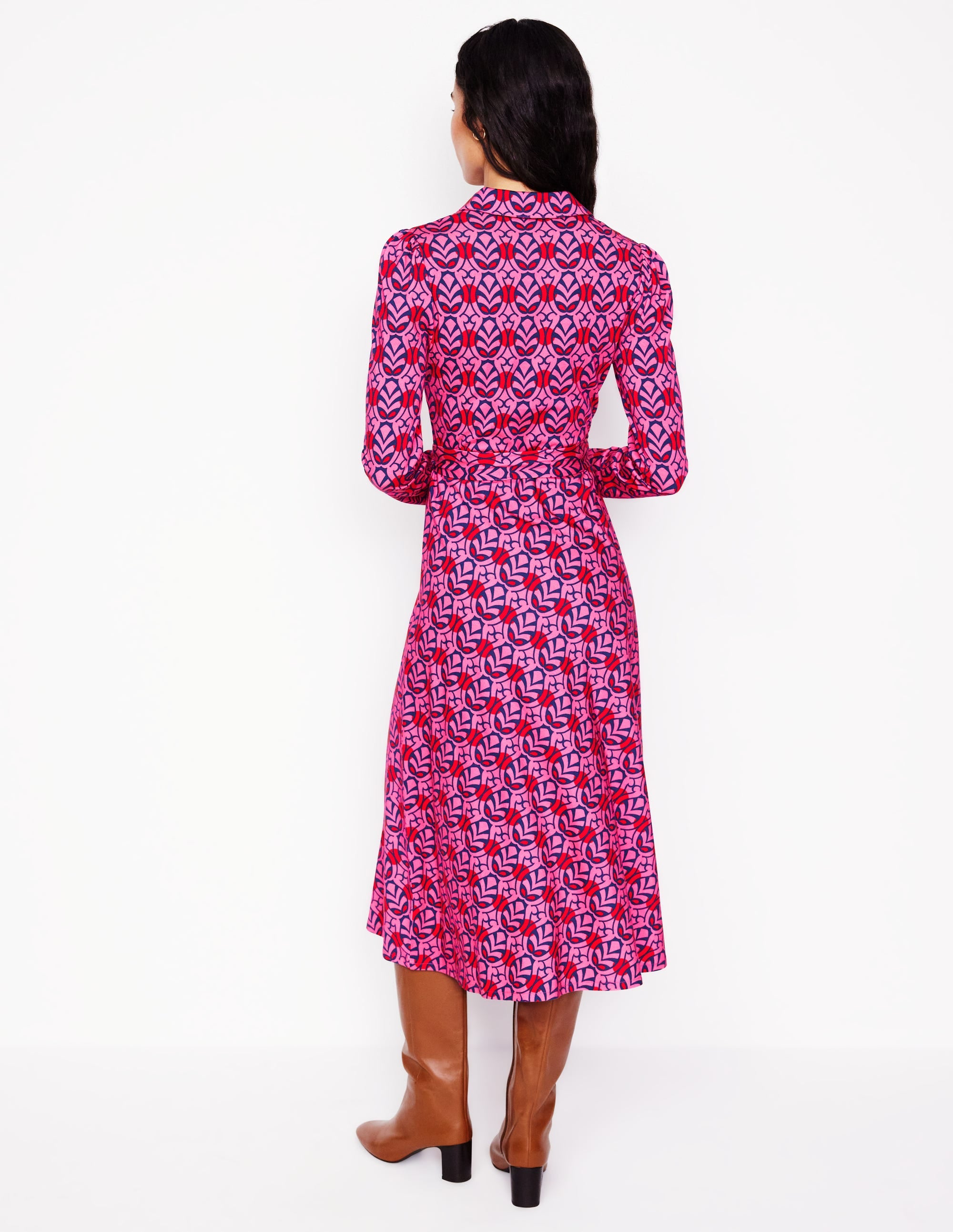  Imogen Collared Jersey Dress-Sorbet Pink, Leaf Terrace、mySite、ashleygrahame