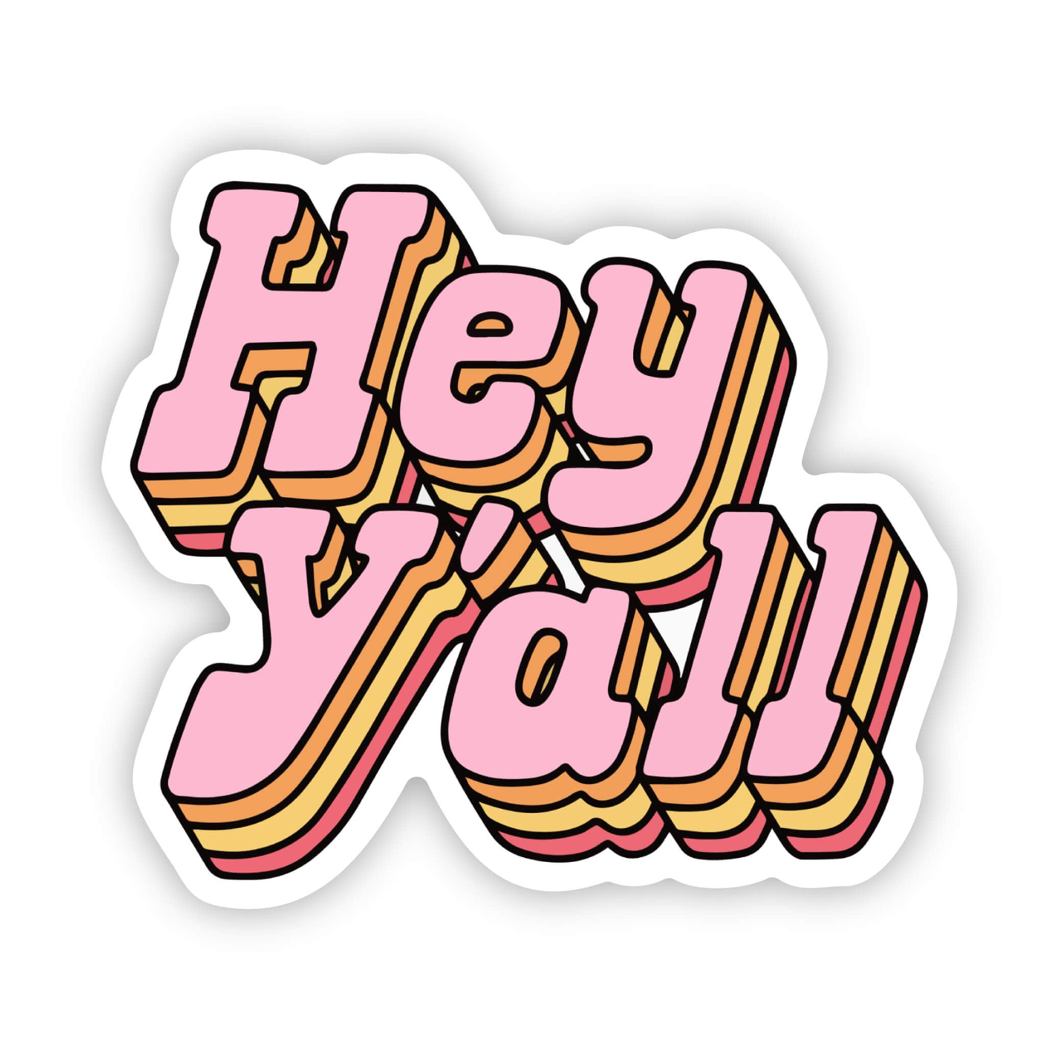  Pink Hey Y'all Sticker、mySite、ghnorth