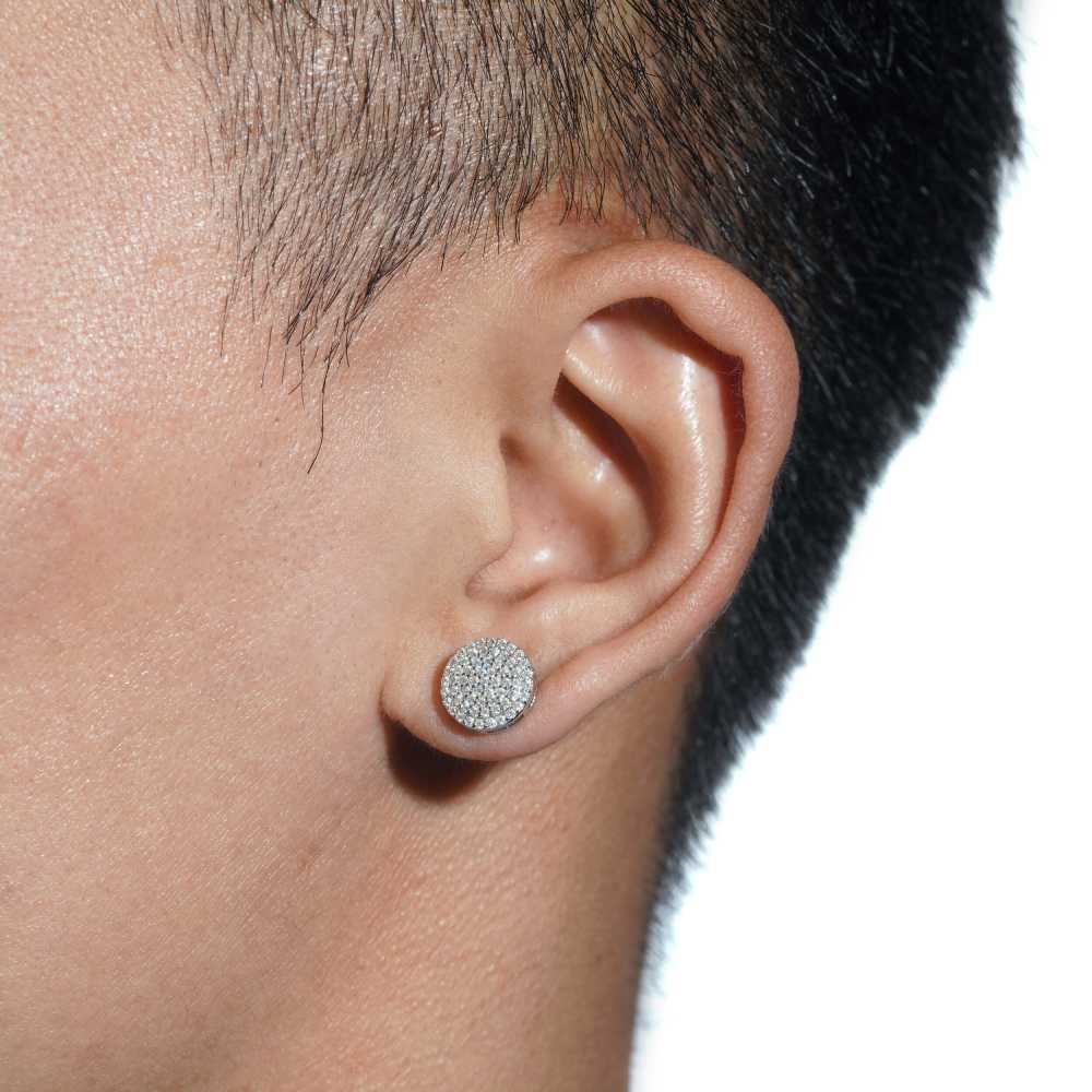 10MM Signet Moissanite Earrings 14K Gold、mySite、hinf8tx79