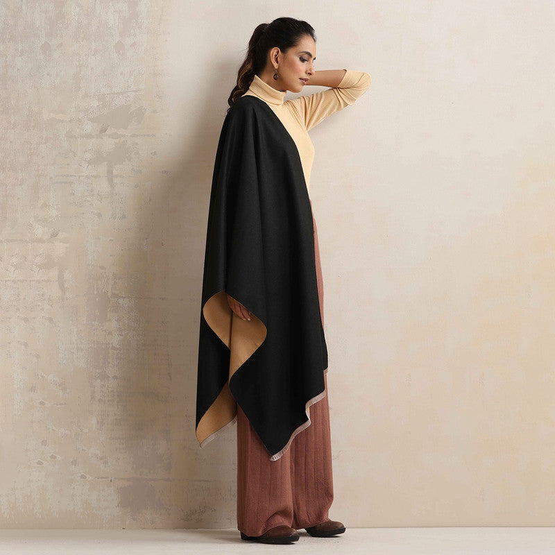 Woolen Solid Reversible Stole | Black、mySite、camillekostekn