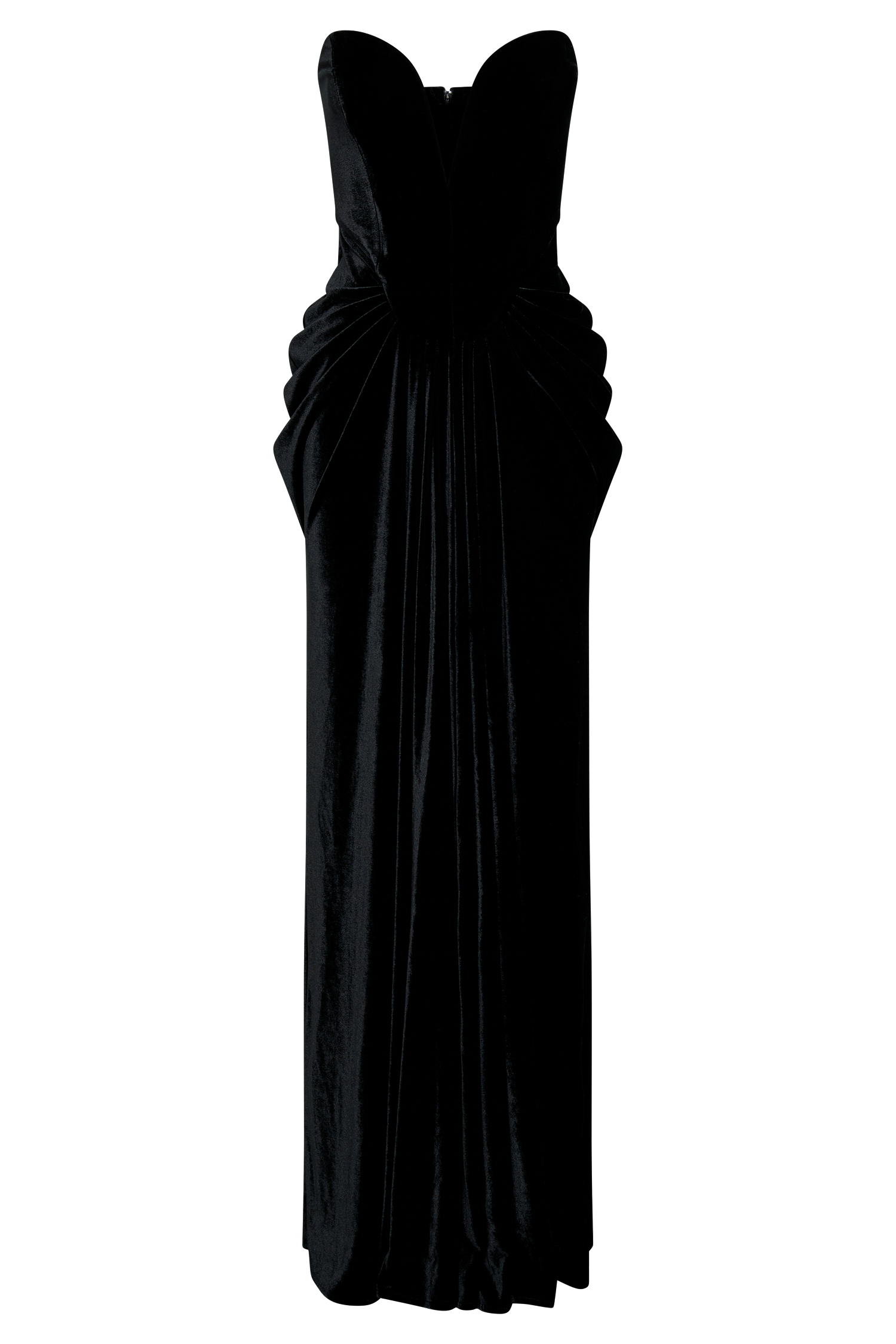 Paige Strapless Velvet Maxi Dress - Black、mySite、solidvoid