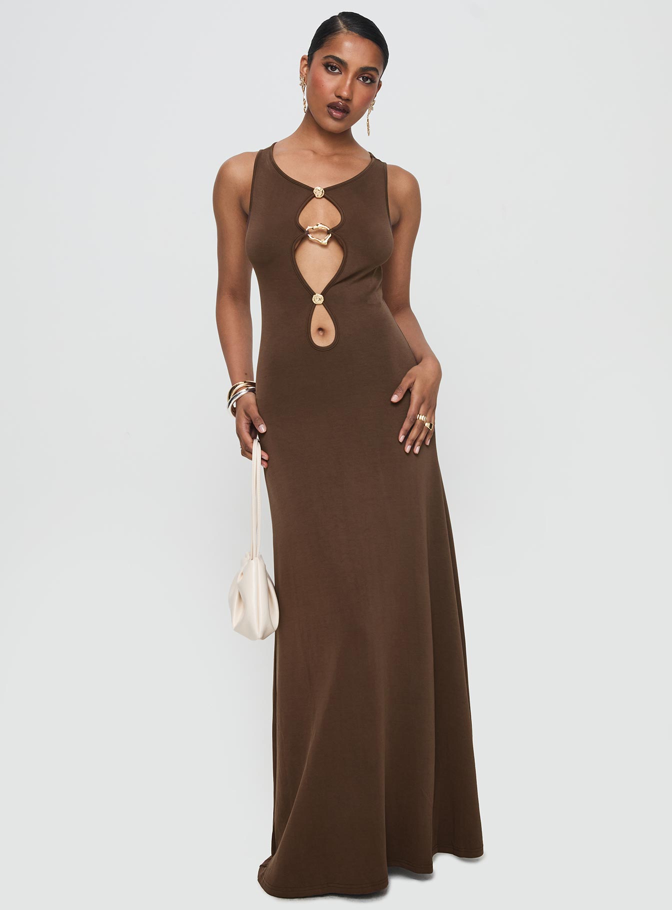 Sanur Maxi Dress Brown、mySite、solidvoid